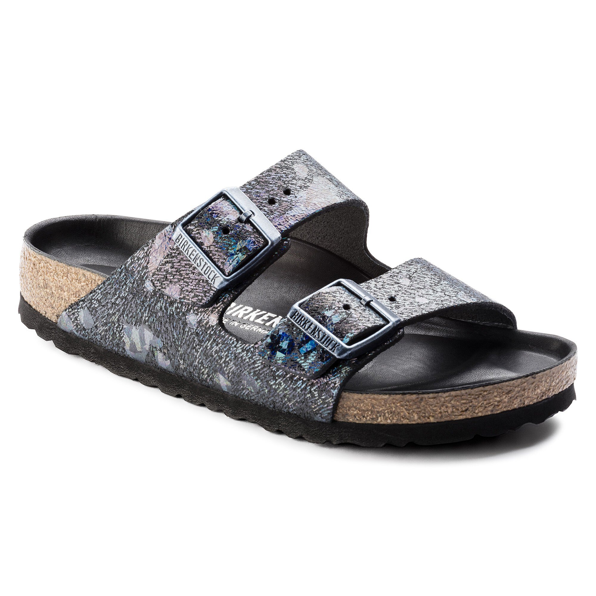 birkenstock black silver buckle