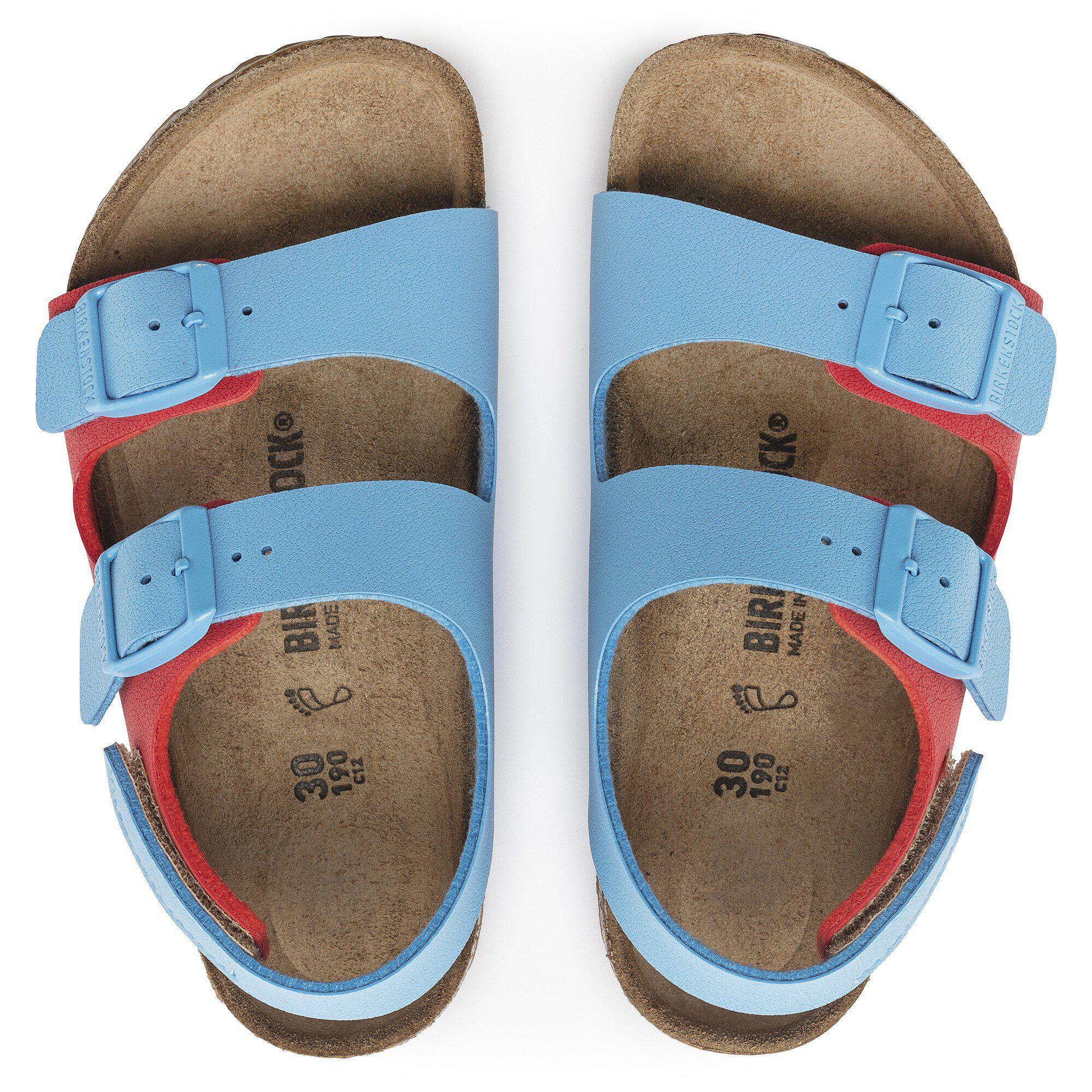 Milano HL Kids Birko Flor Birkibuc Sky Blue Active Red BIRKENSTOCK