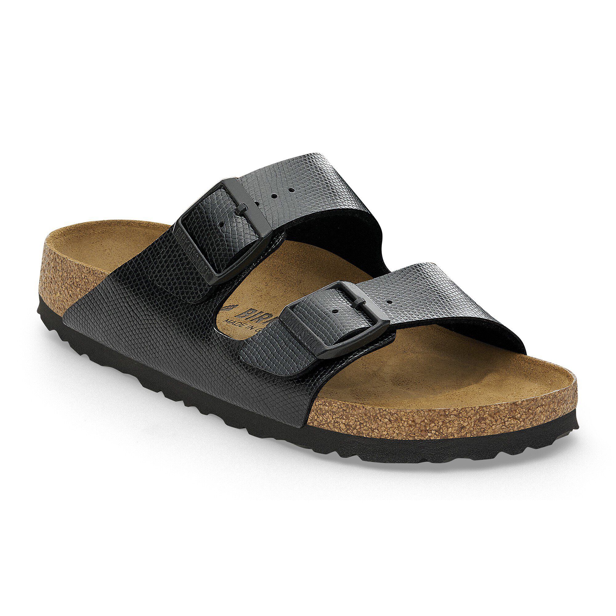 Arizona BS Birko-Flor Embossed Shiny Lizard Black | BIRKENSTOCK