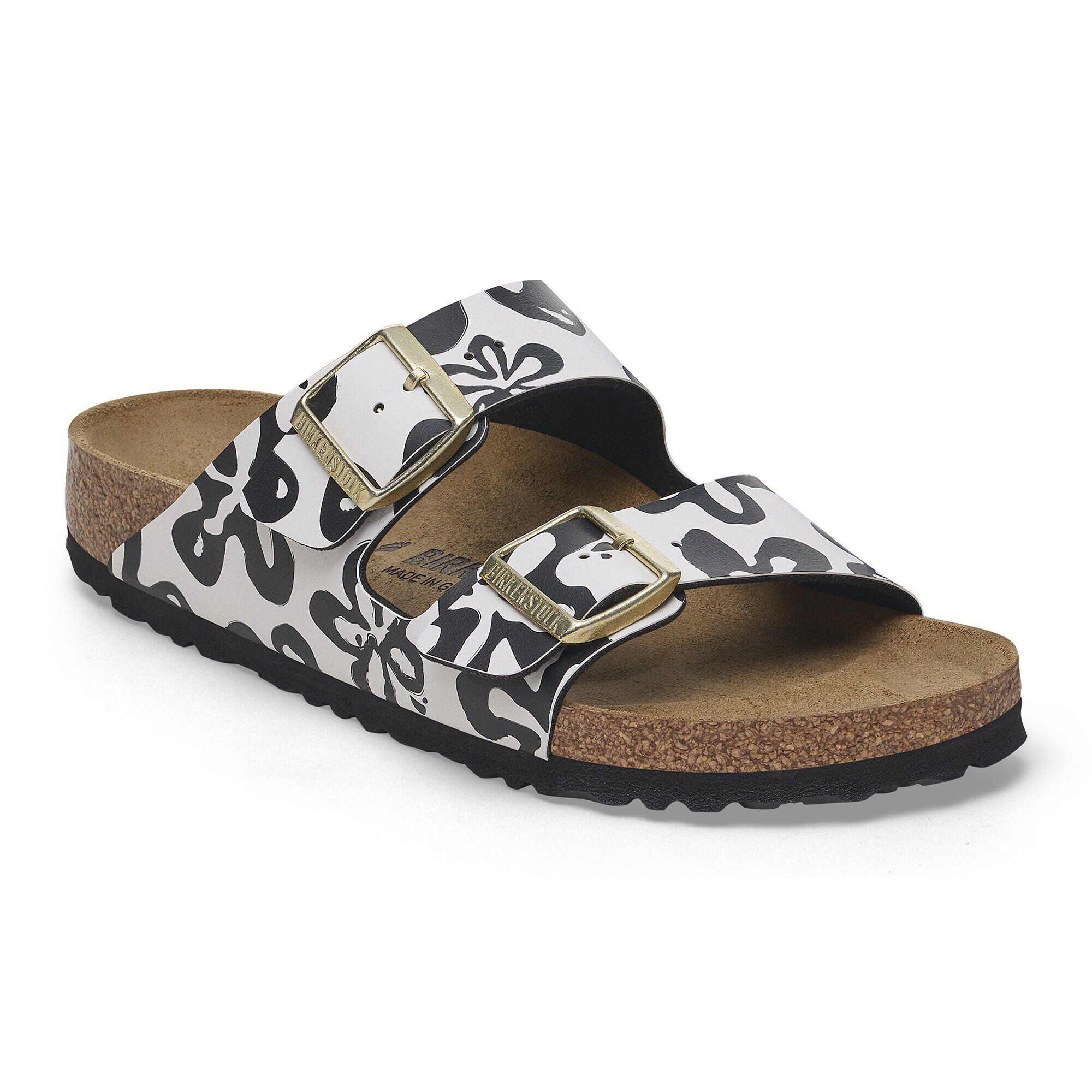 Arizona BS Birko-Flor Blooms White/Black | BIRKENSTOCK