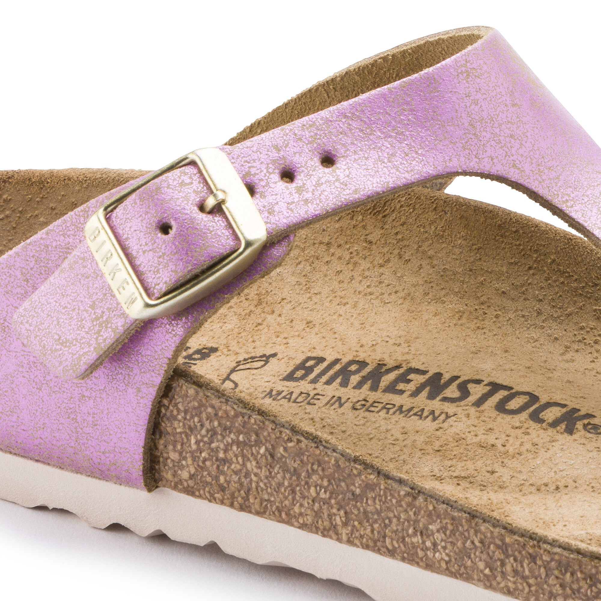 birkenstock gizeh metallic pink