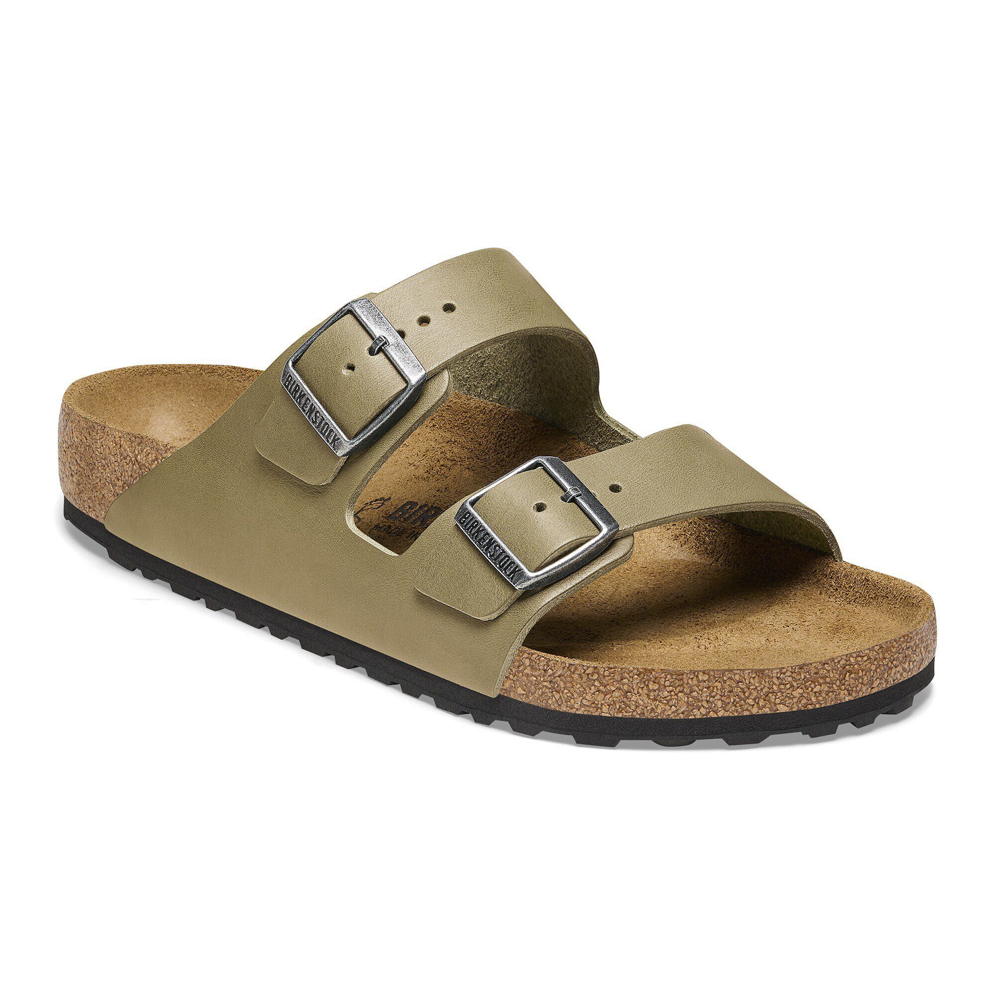 送料無料 通販  Arizona BIRKENSTOCK | Khaki Faded Leather Natural 靴