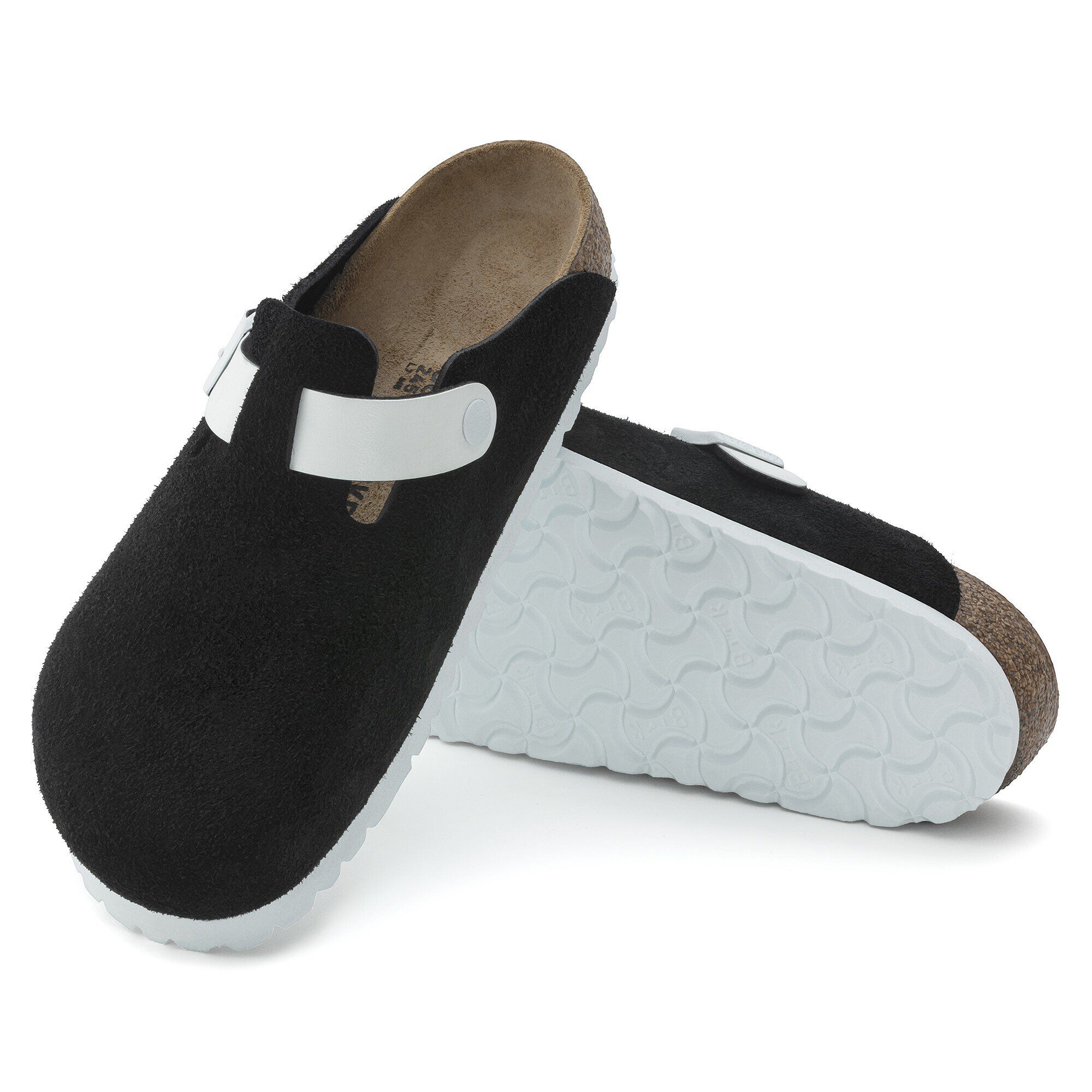 Boston Suede Leather/Birko-Flor Black White | BIRKENSTOCK Boston Suede Leather/Birko-Flor Black White | BIRKENSTOCK