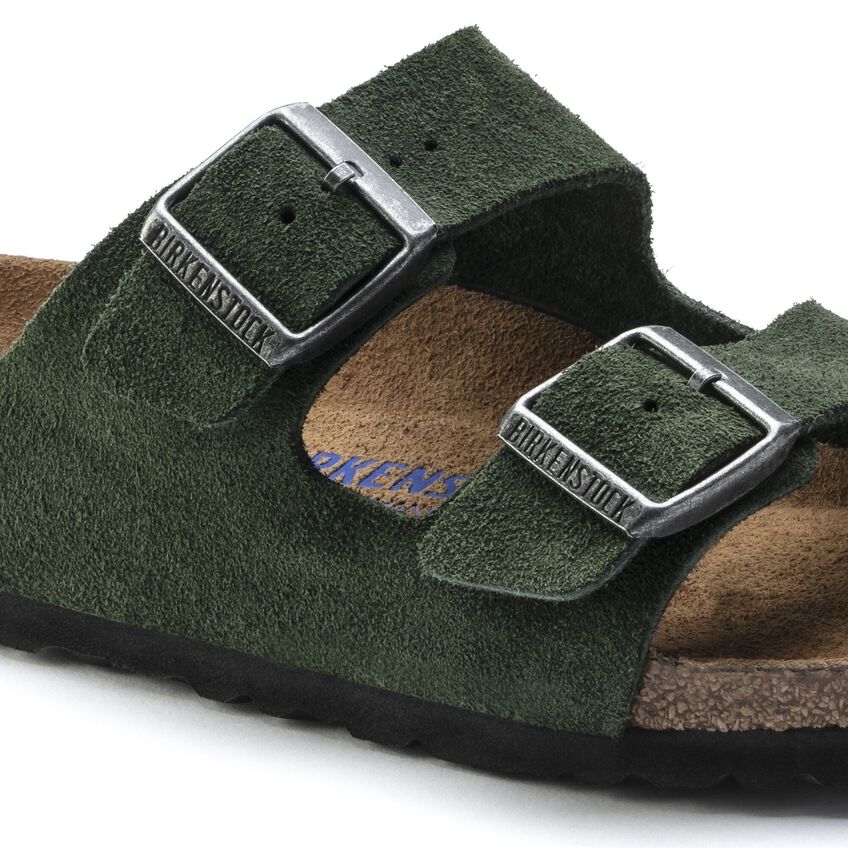 Salida Autónomo Regaño Arizona Soft Footbed Suede Leather Mountain View Green | BIRKENSTOCK