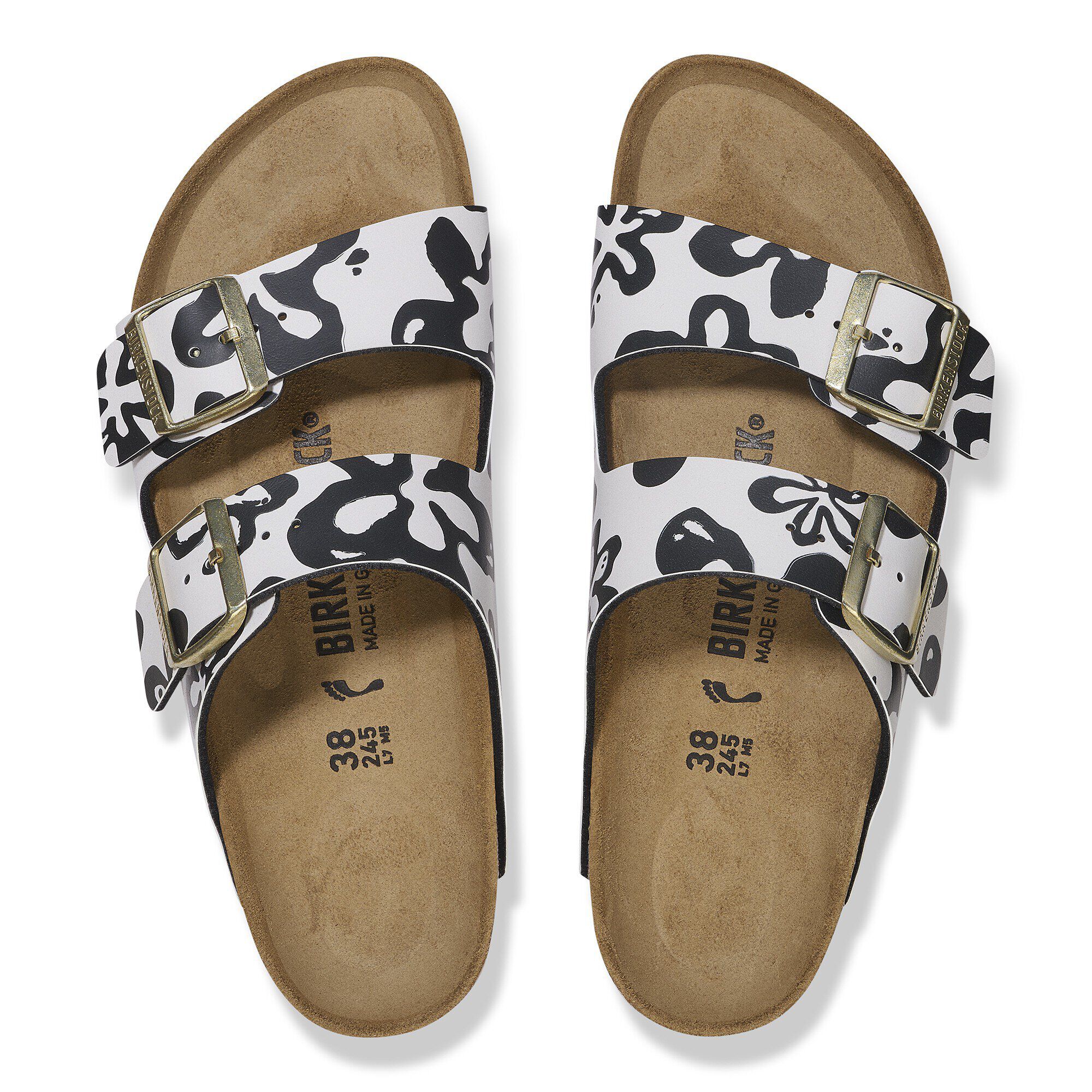 BIRKENSTOCK Arizona アリゾナ BF ブルームズホワイト/ブラック Arizona BS Birko-Flor Blooms White/Black | BIRKENSTOCK