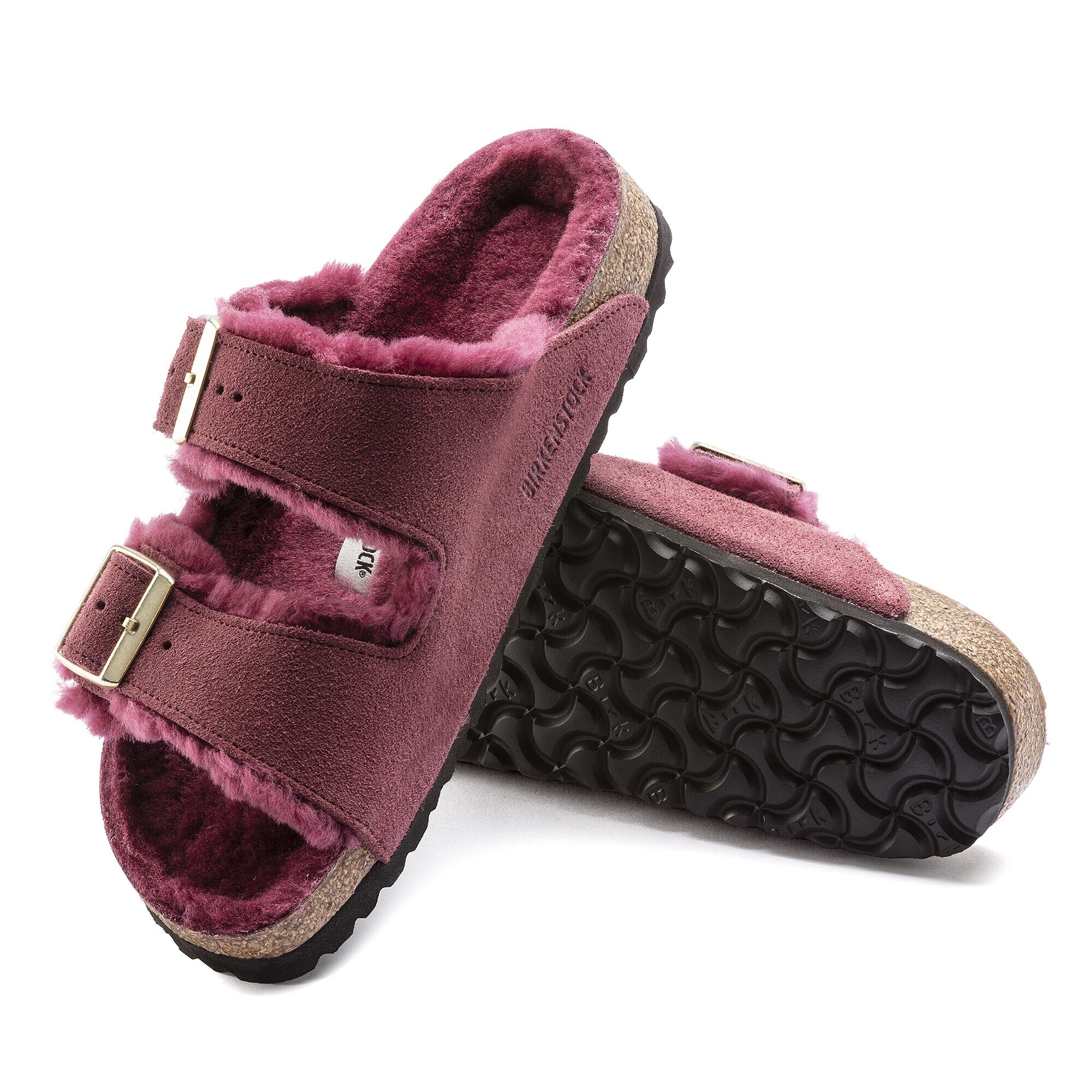 Arizona Shearling Suede Leather マルーン