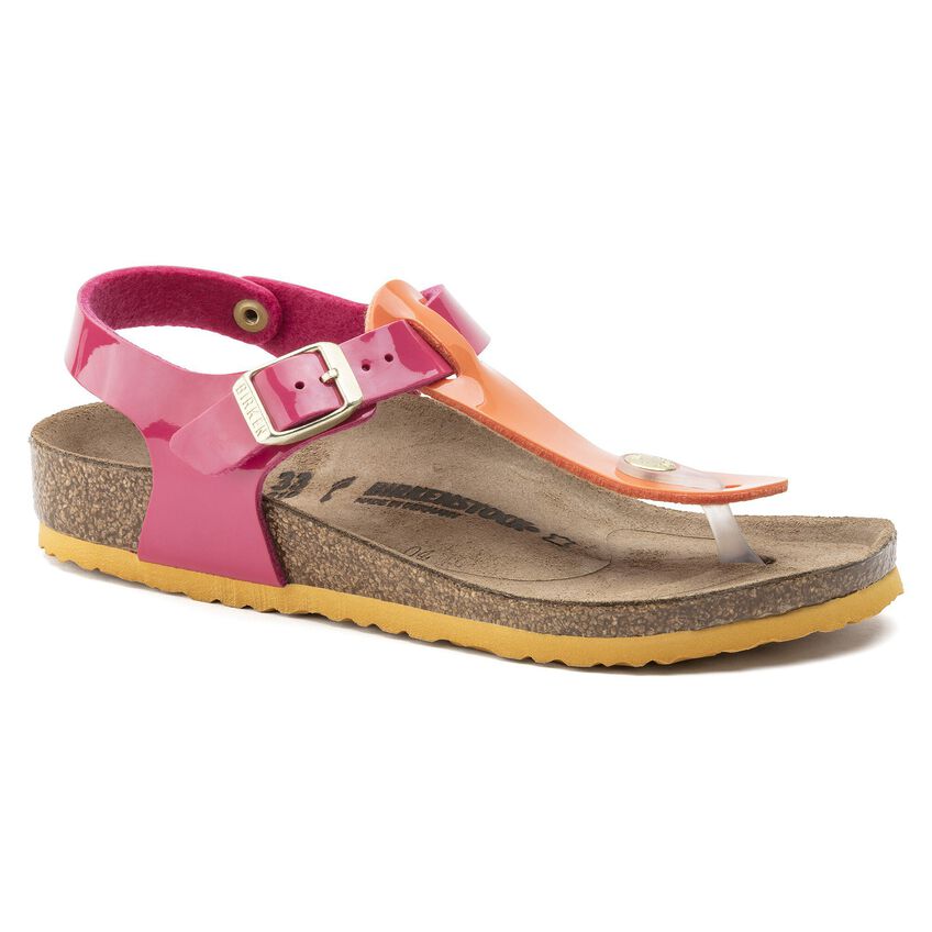 mikro diakritisk økologisk Kairo Kids Birko-Flor Patent Tropical Orange Pink | BIRKENSTOCK