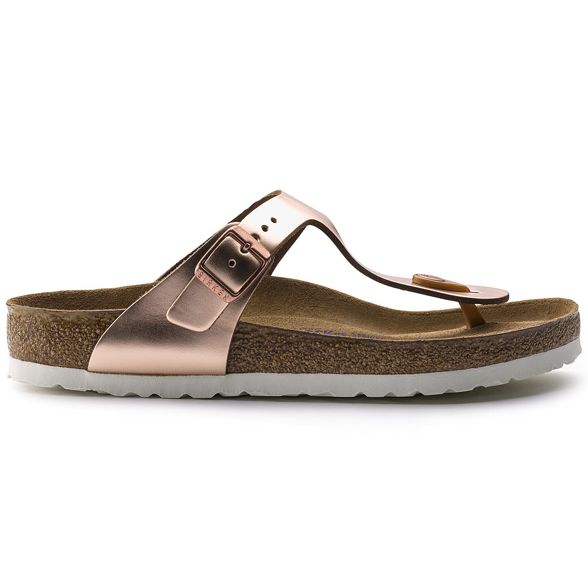 Gizeh Soft Footbed Natural Leather Metallic Copper BIRKENSTOCK