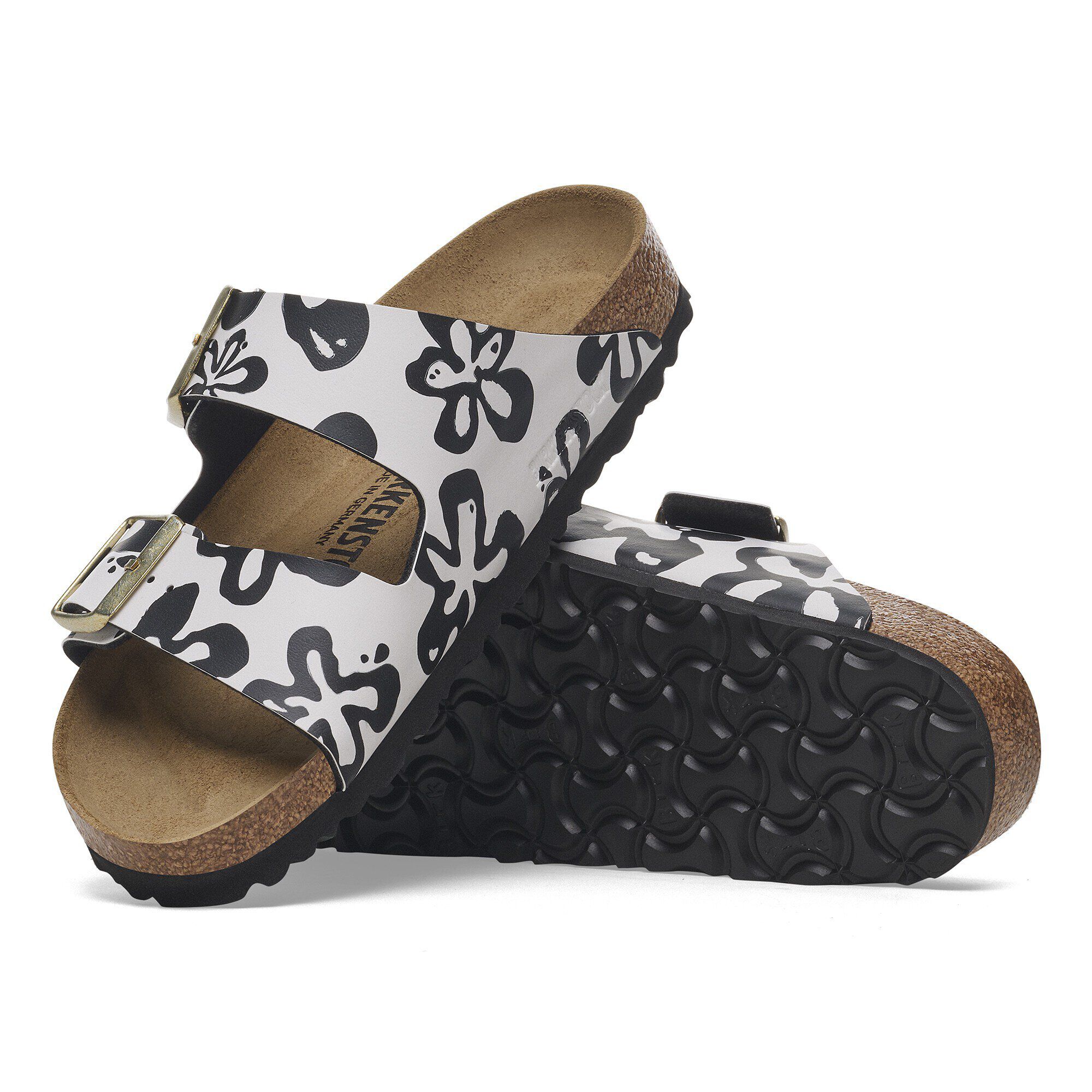Arizona BS Birko-Flor Blooms White/Black | BIRKENSTOCK