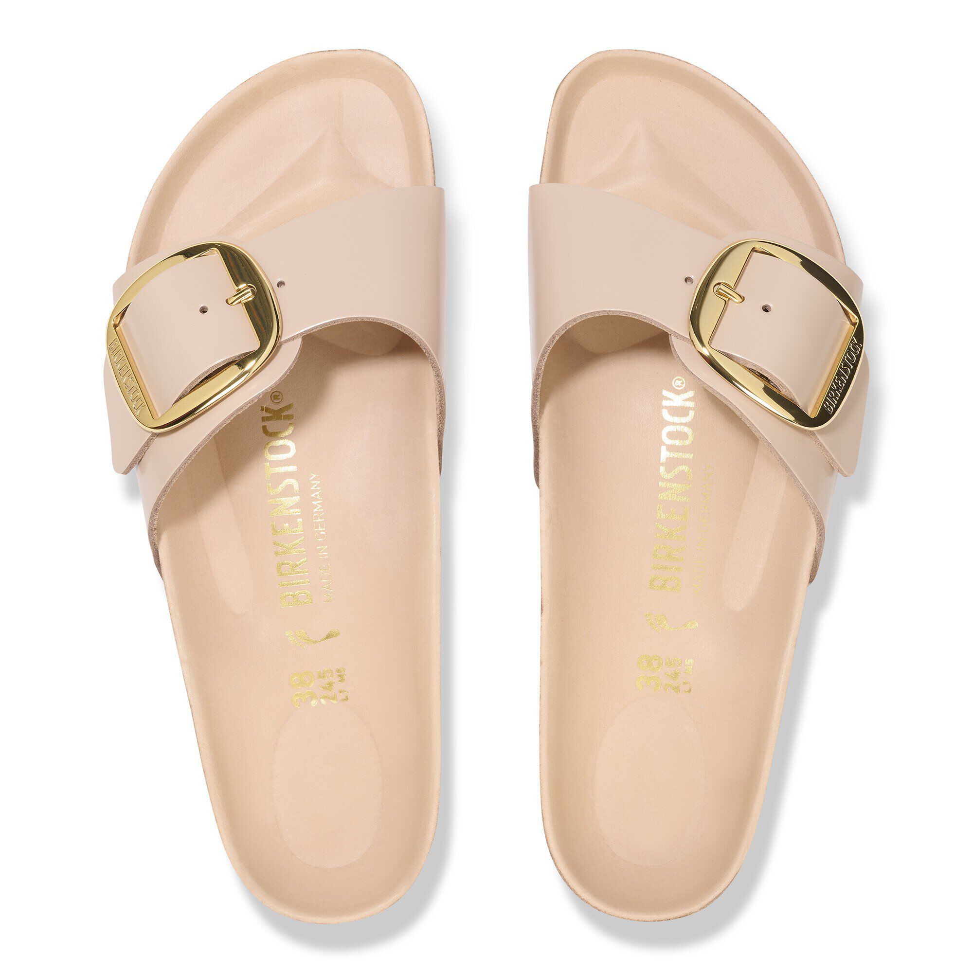 【新品】BIRKENSTOCK Madrid 26cm Madrid Big Buckle Natural Leather Patent in Color High-Shine