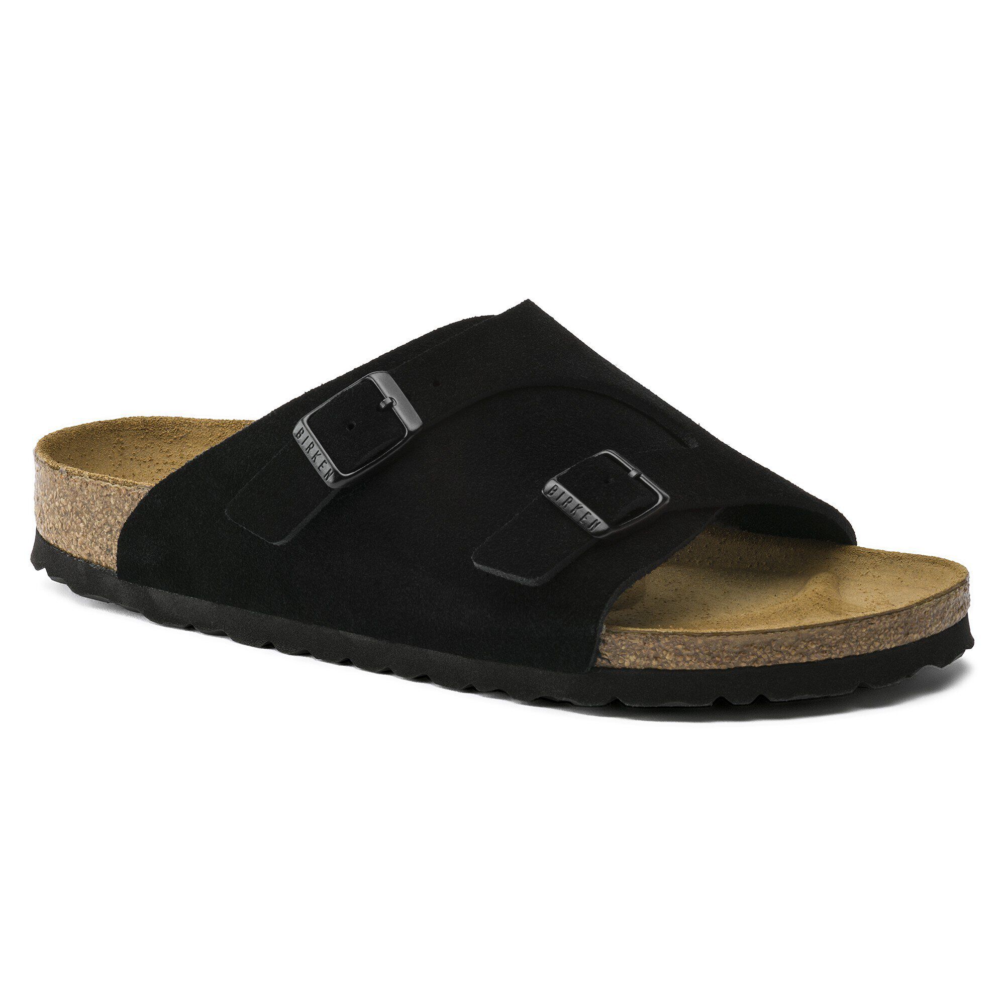 black suede birkenstock sandals