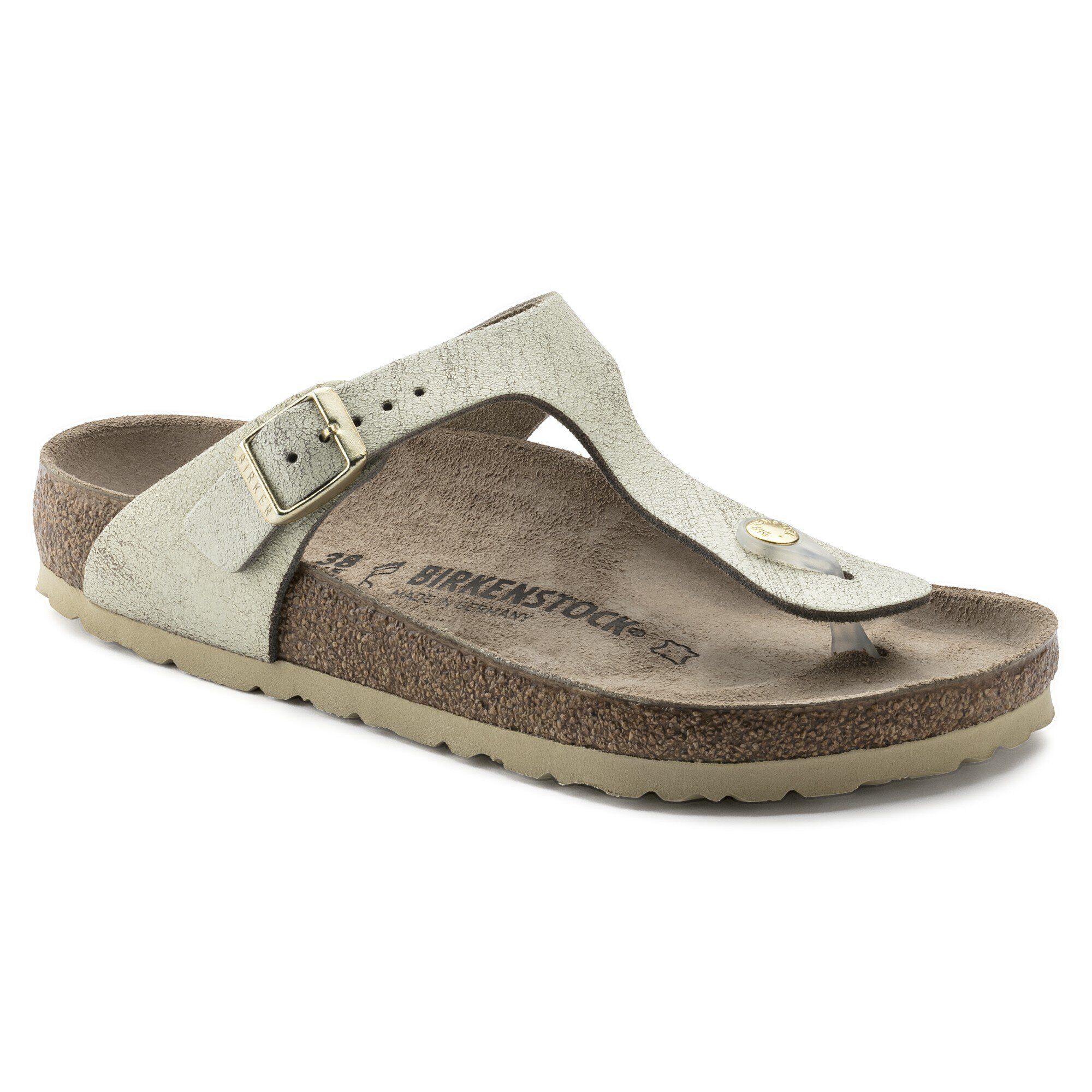 washed metallic cream gold birkenstock