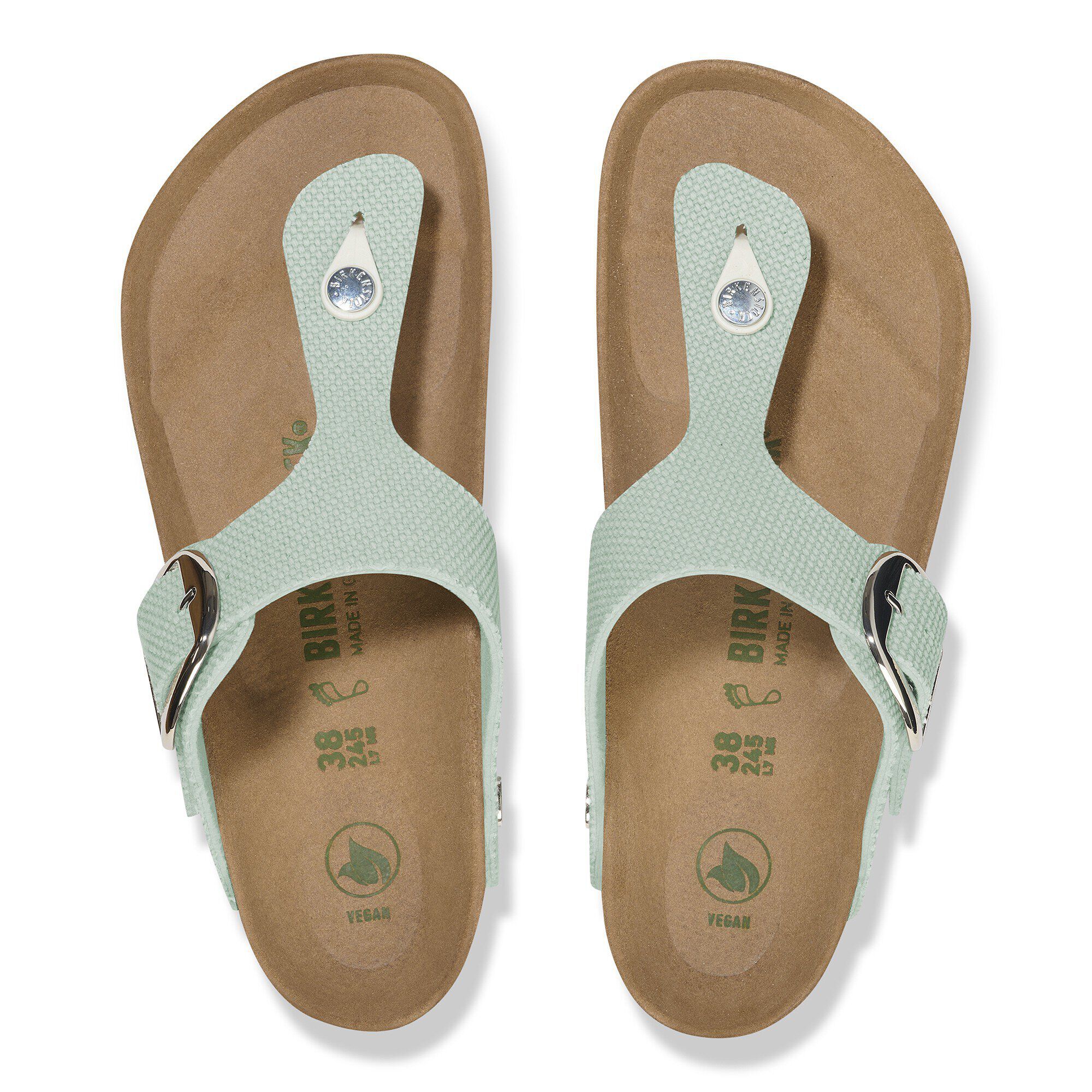 Gizeh Big Buckle Rivet Logo Textile Vegan Canvas Surf Green