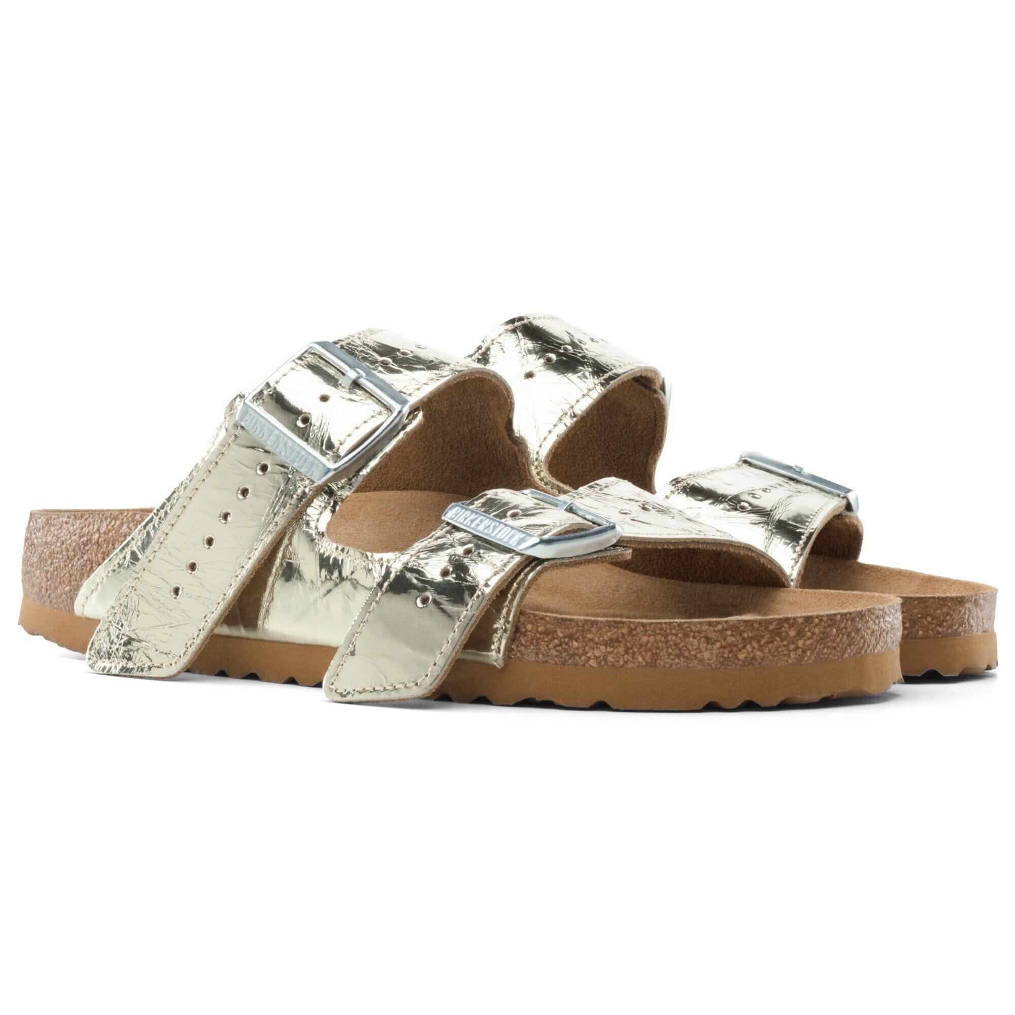 Rick Owens Arizona Leather Creased Metallic Gold | BIRKENSTOCK