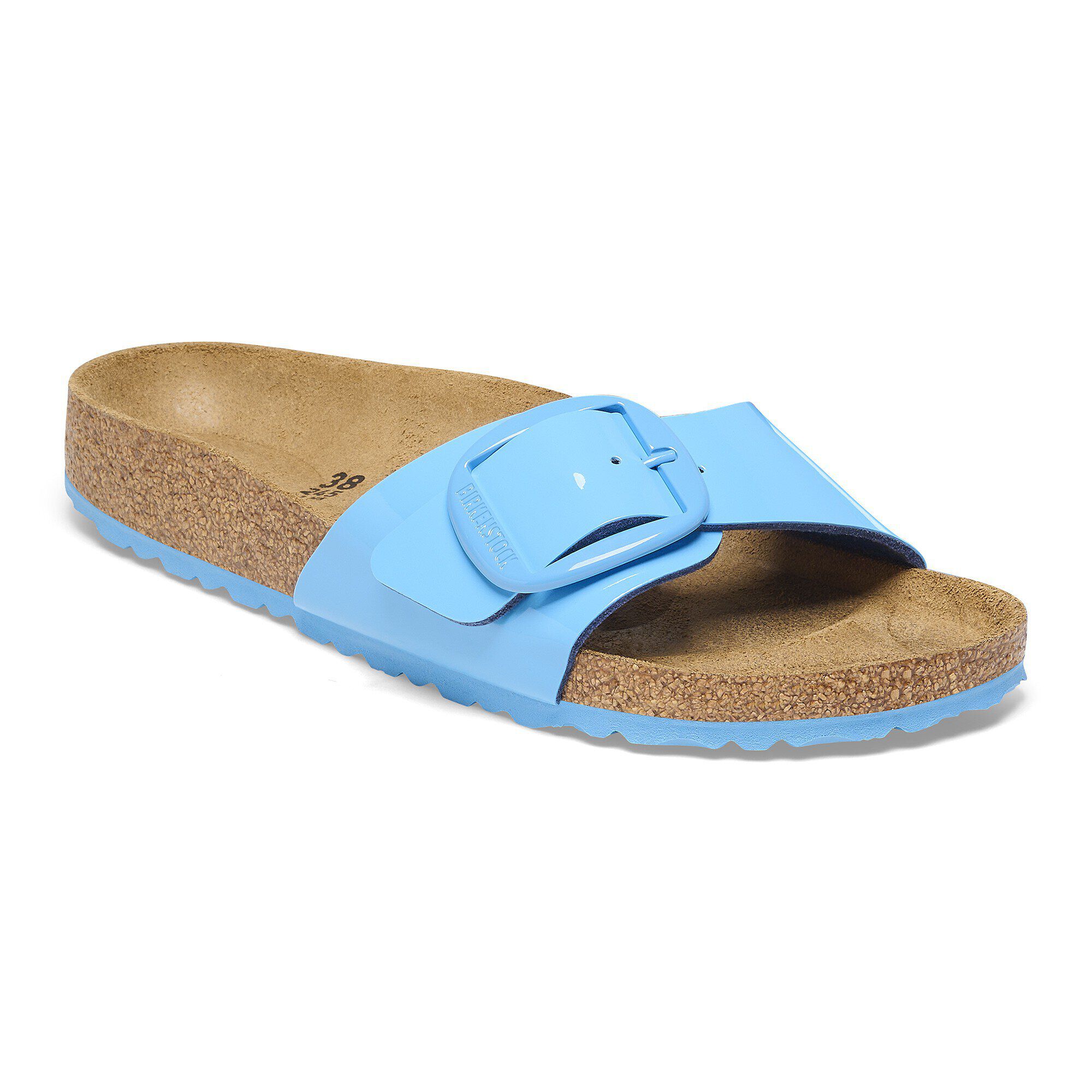 BIRKENSTOCK マドリッドビックバックル　ブルー 36 Madrid Big Buckle Birko-Flor Patent Patent Sky Blue