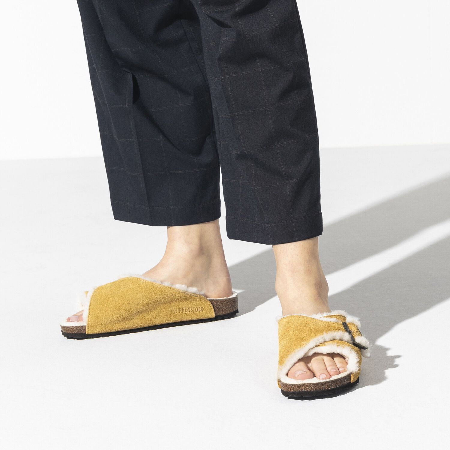 arosa shearling suede leather