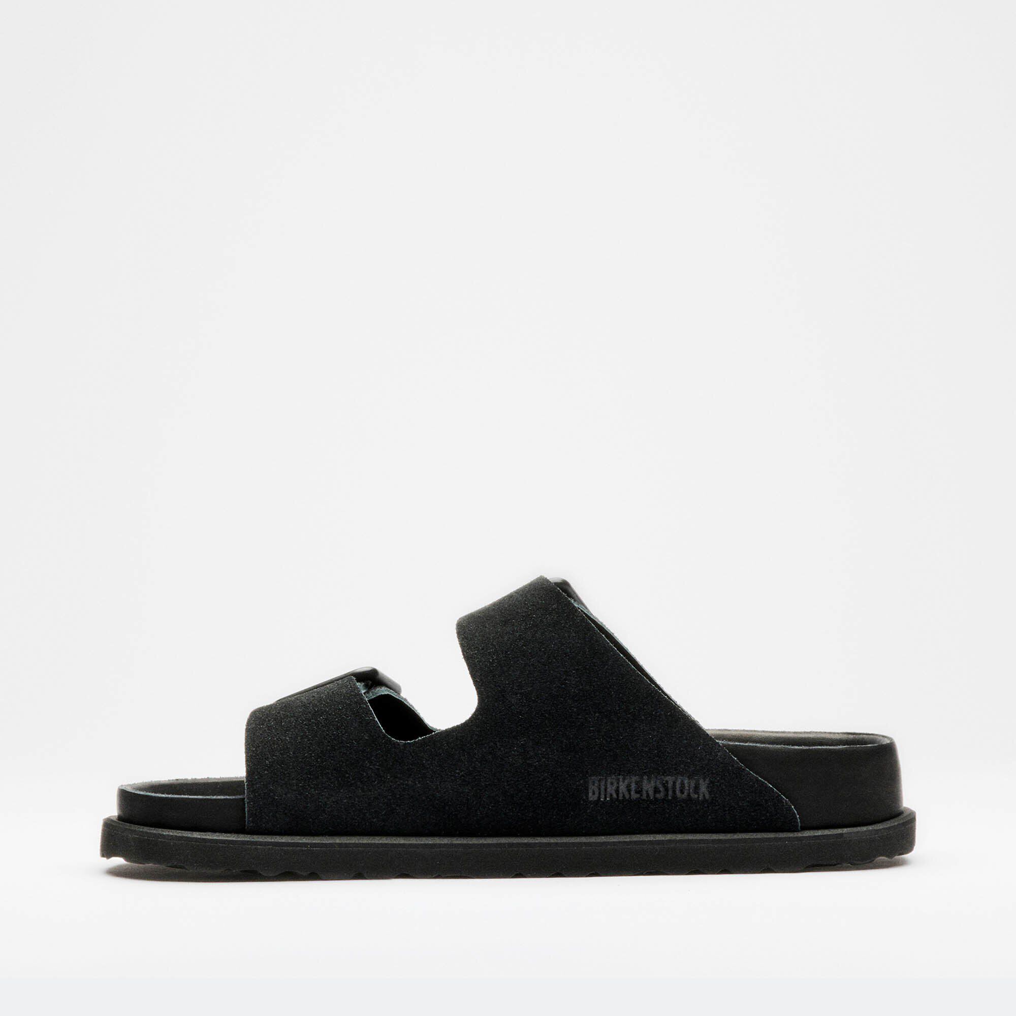 Birkenstock arizona suede leather black discount