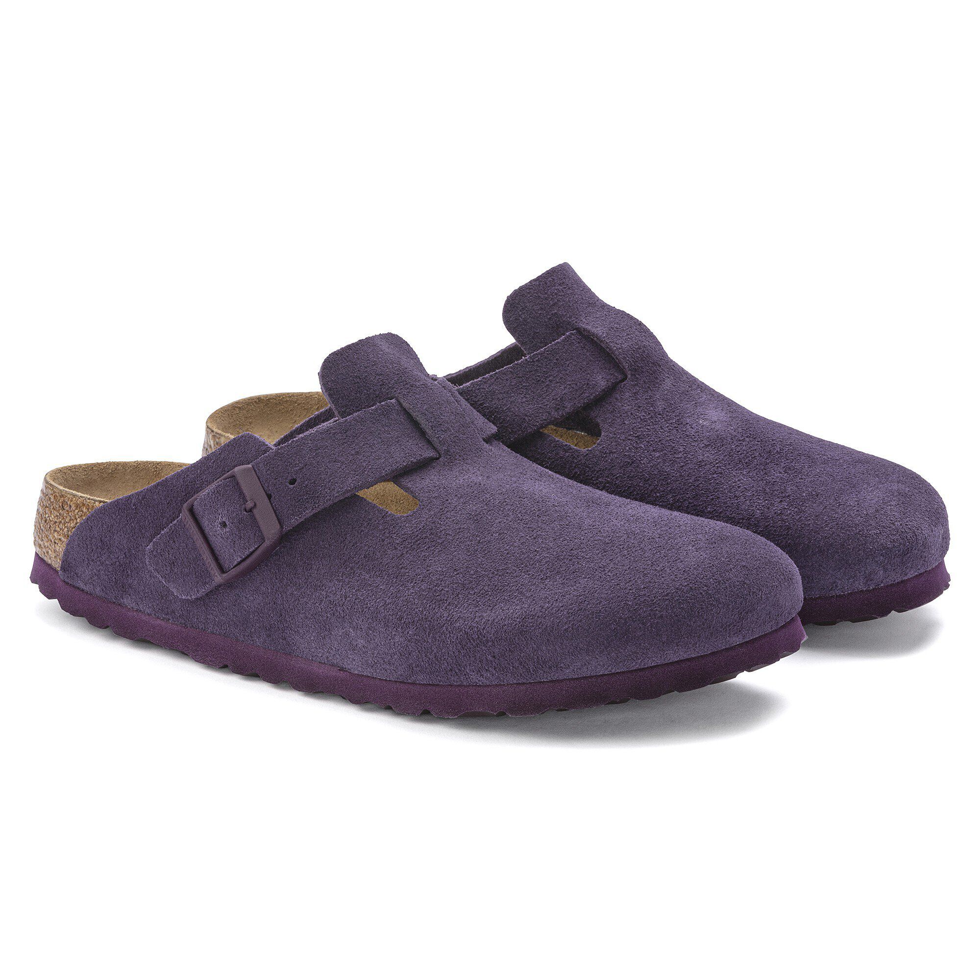 Boston Soft Footbed Suede Leather Wine BIRKENSTOCK