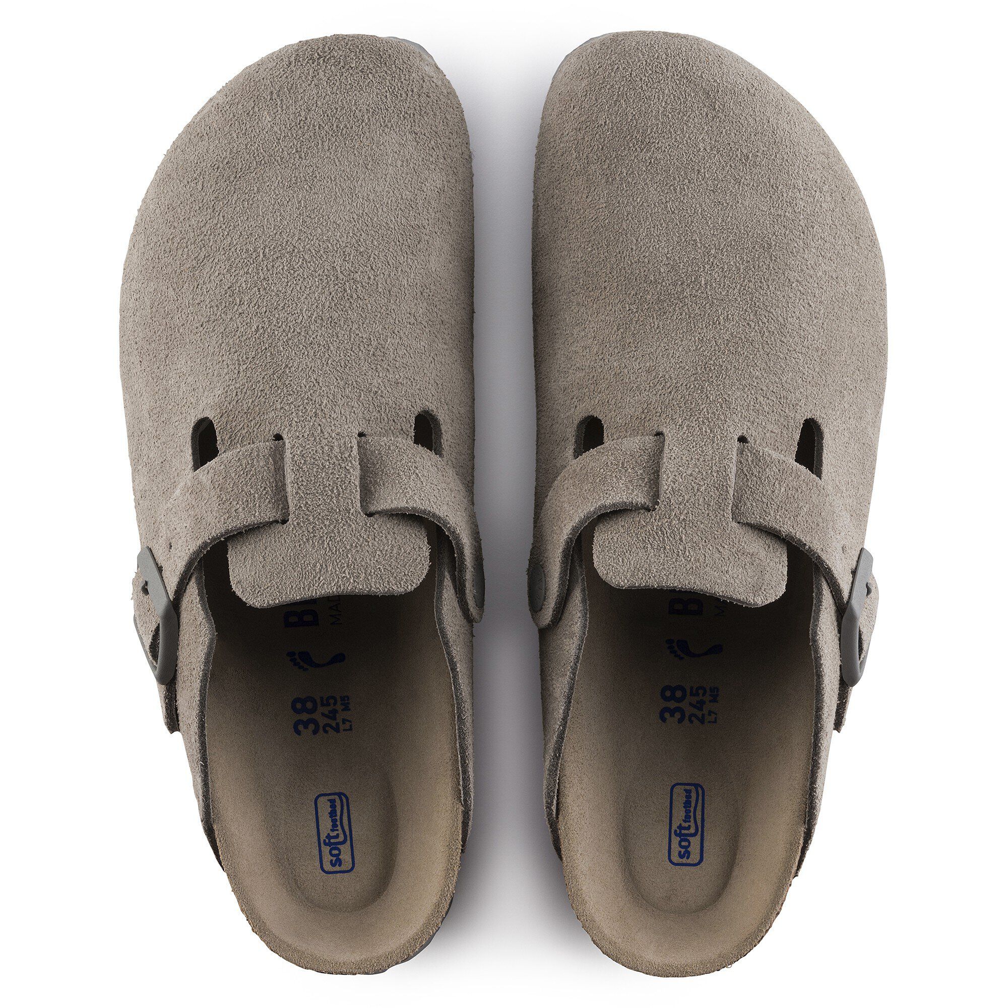 Boston Soft Footbed Suede Leather Stone Coin | BIRKENSTOCK