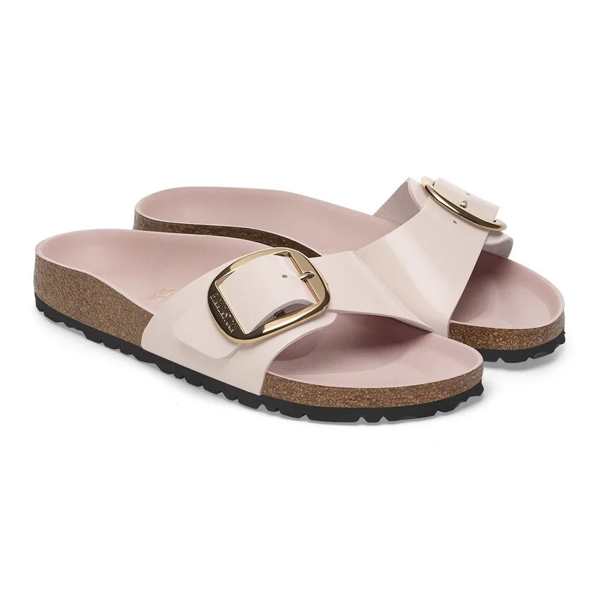 Madrid Big Buckle Natural Leather Patent