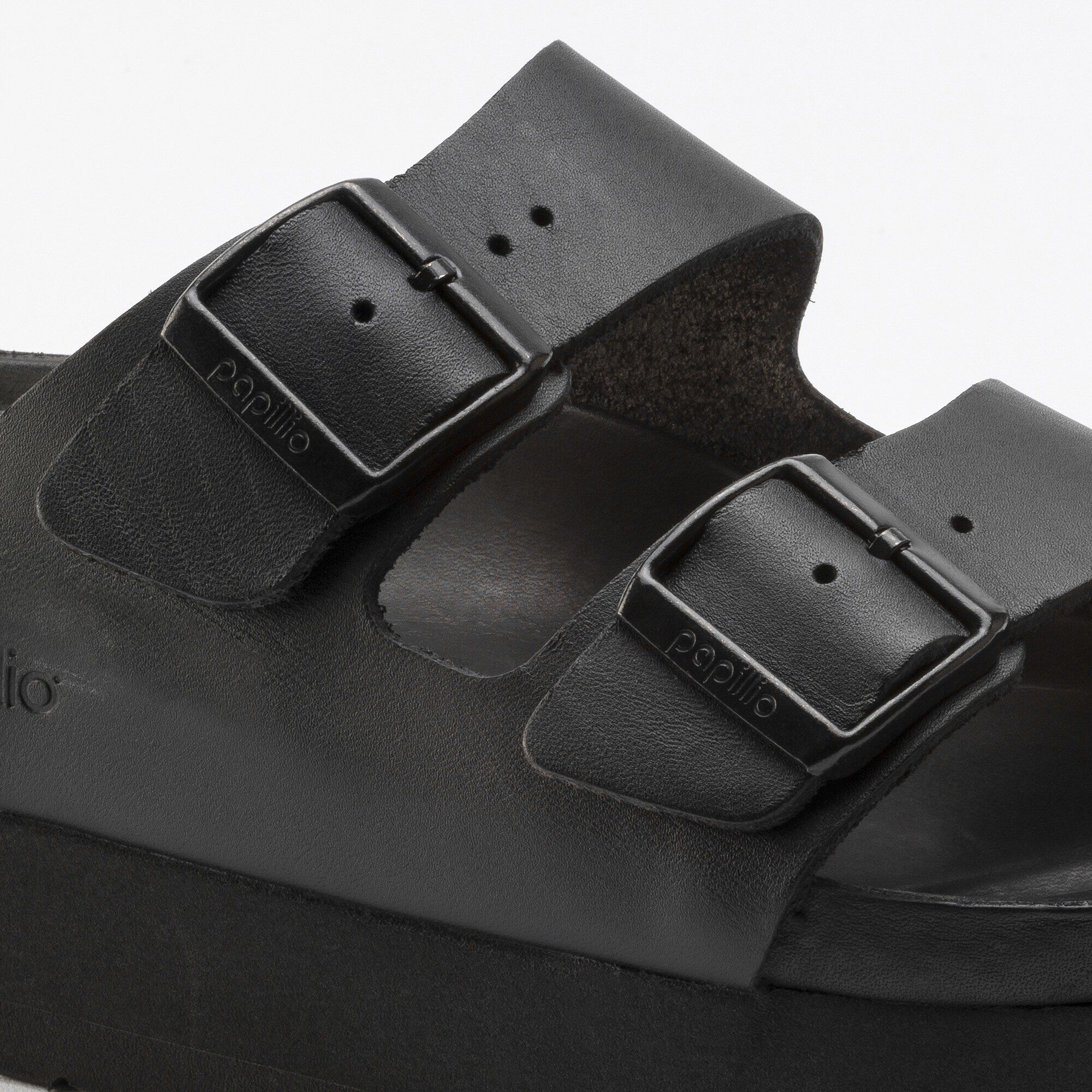 Arizona Platform Natural Leather Black | BIRKENSTOCK