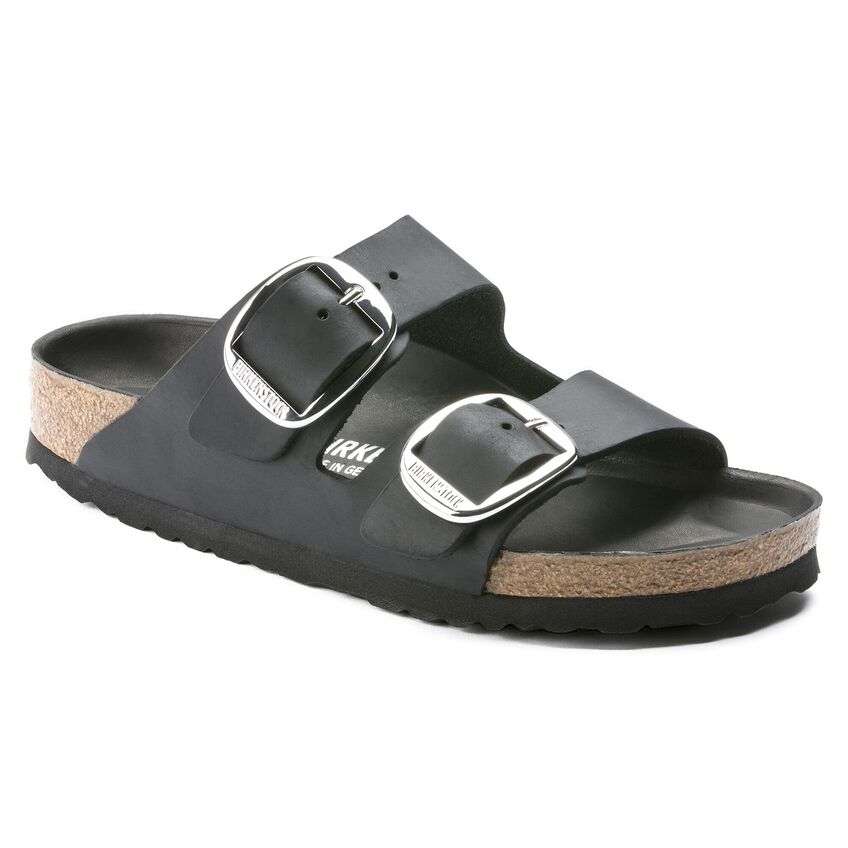 Arizona Big Buckle Natural Leather Oiled Black BIRKENSTOCK