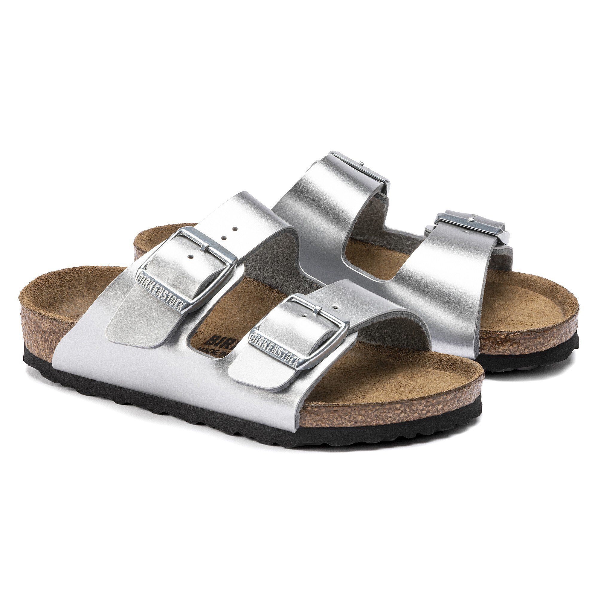Arizona Kids Birko Flor Electric Metallic Silver BIRKENSTOCK