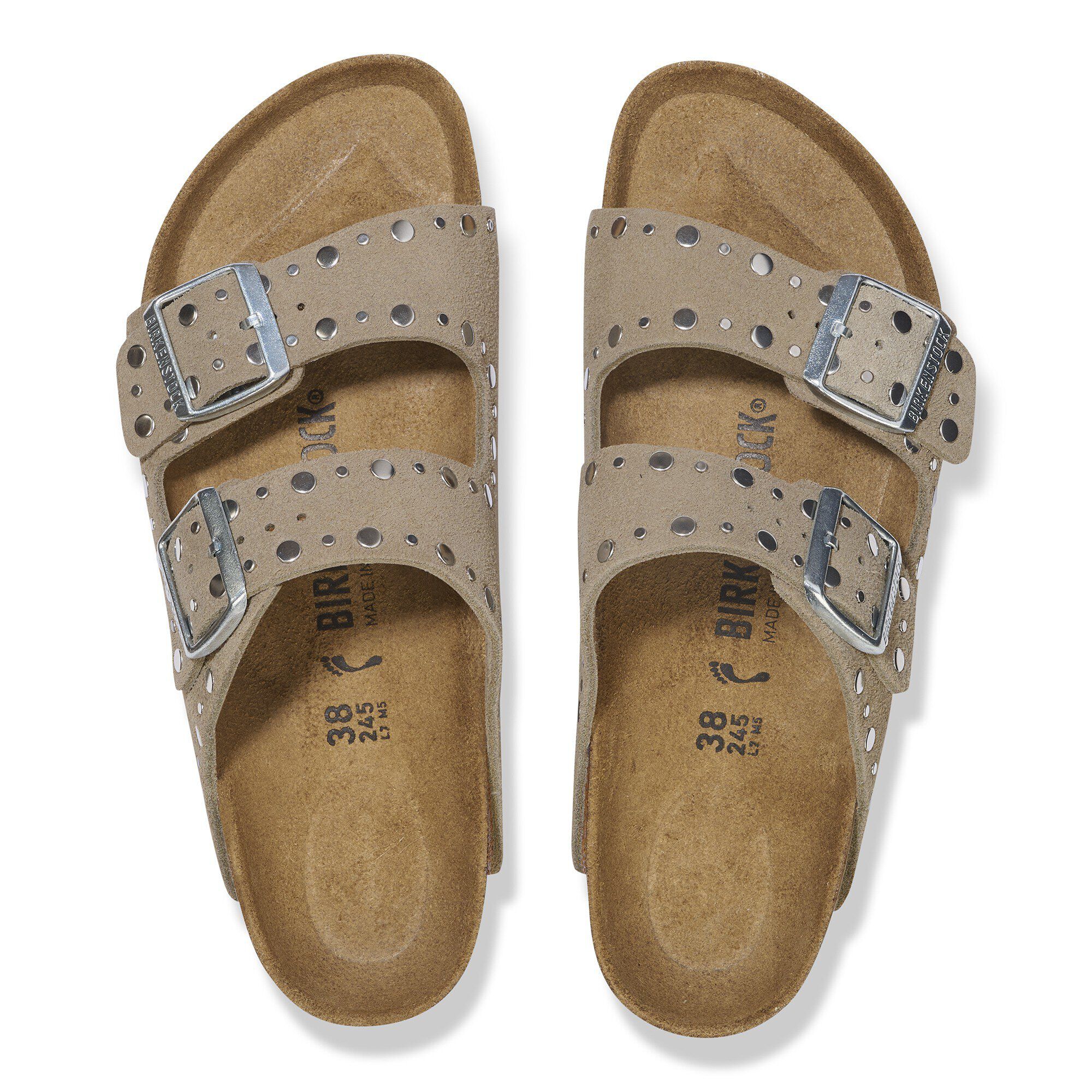 Arizona Rivet Veloursleder Taupe | BIRKENSTOCK