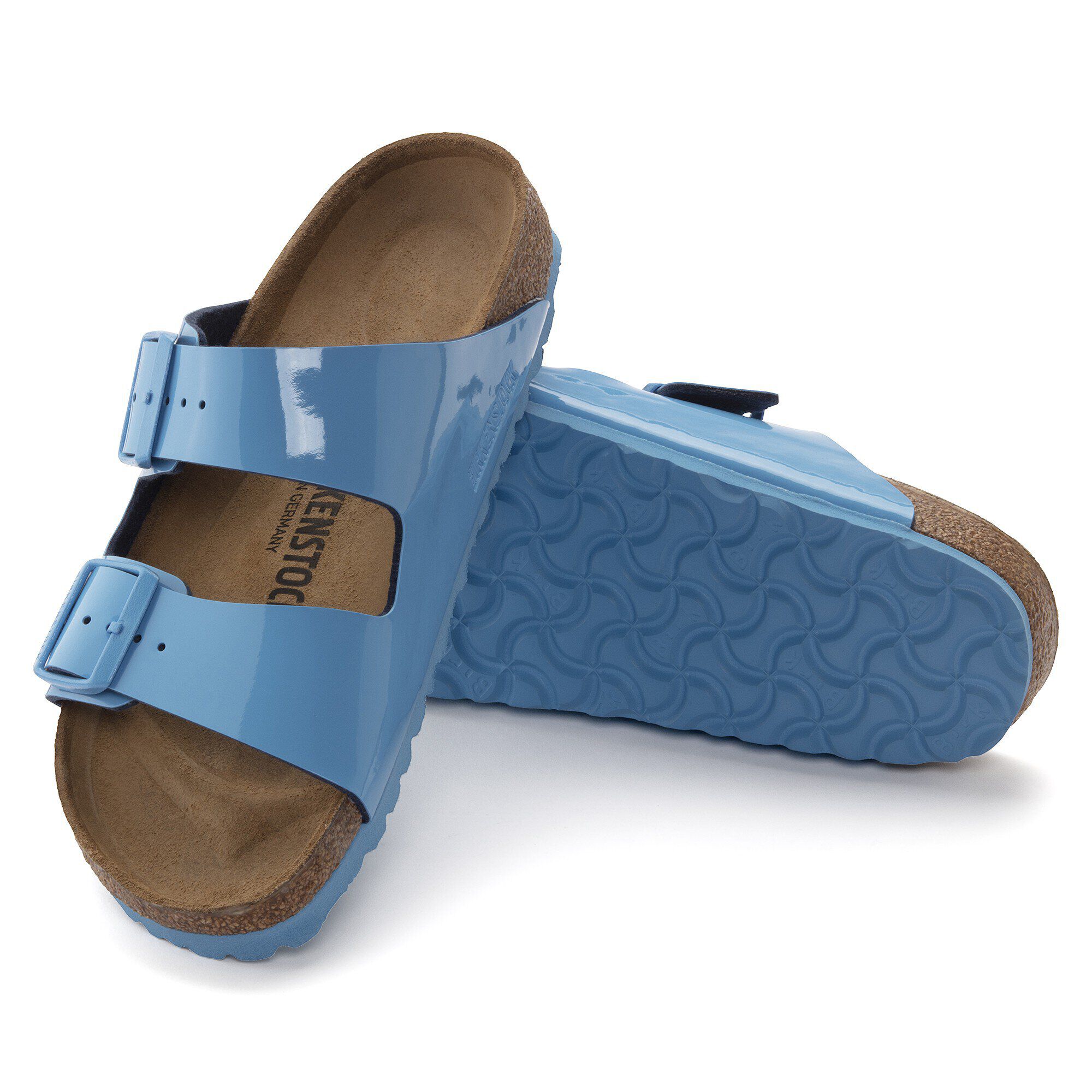 Blue patent birkenstocks shop