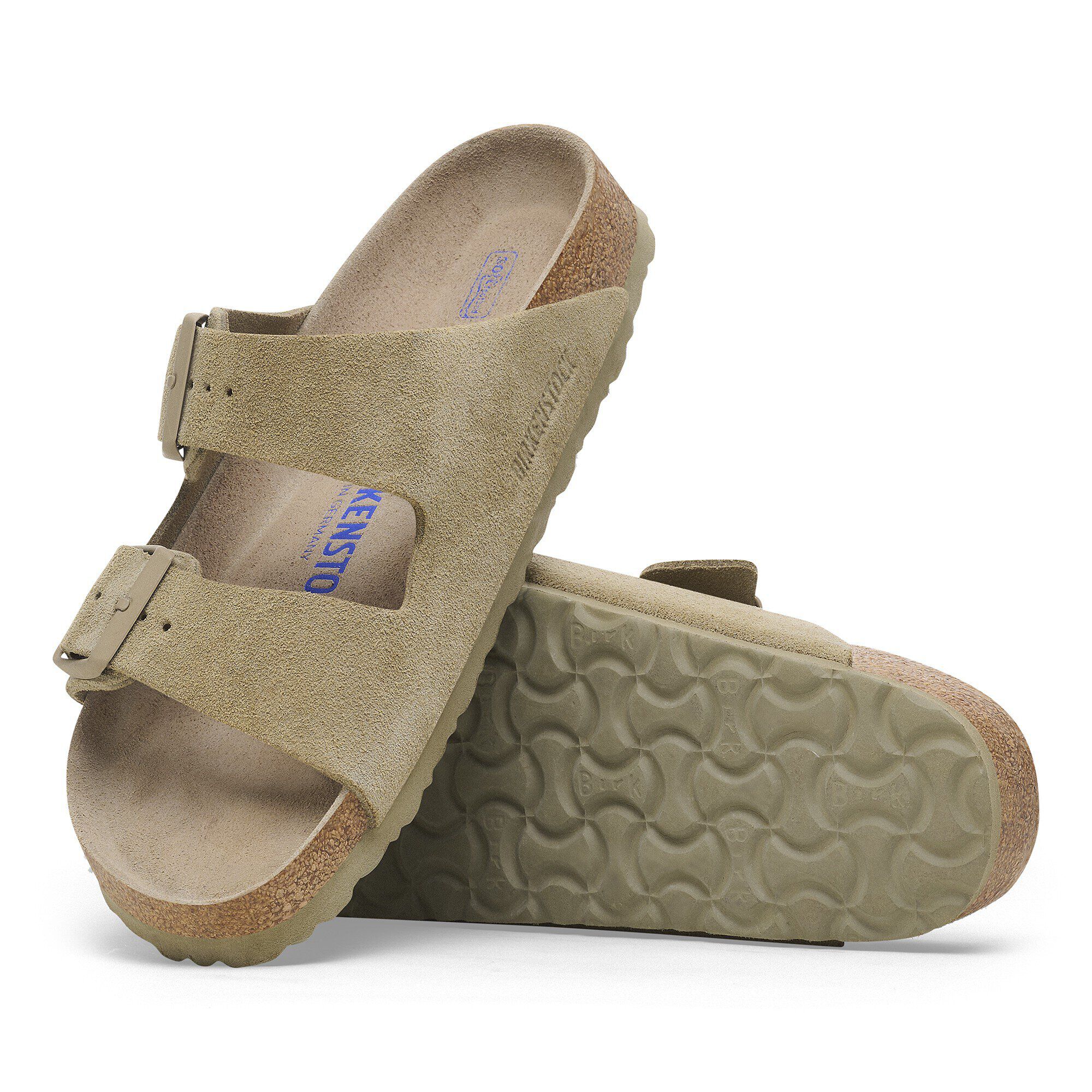 Arizona Soft Footbed Suede Leather Faded Khaki | BIRKENSTOCK