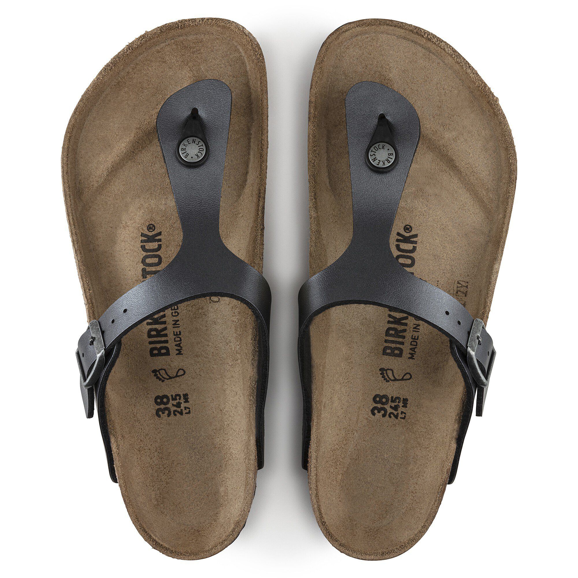 BIRKENSTOCK ジューンブラック38 Gizeh Birko-Flor Metallic Black | BIRKENSTOCK