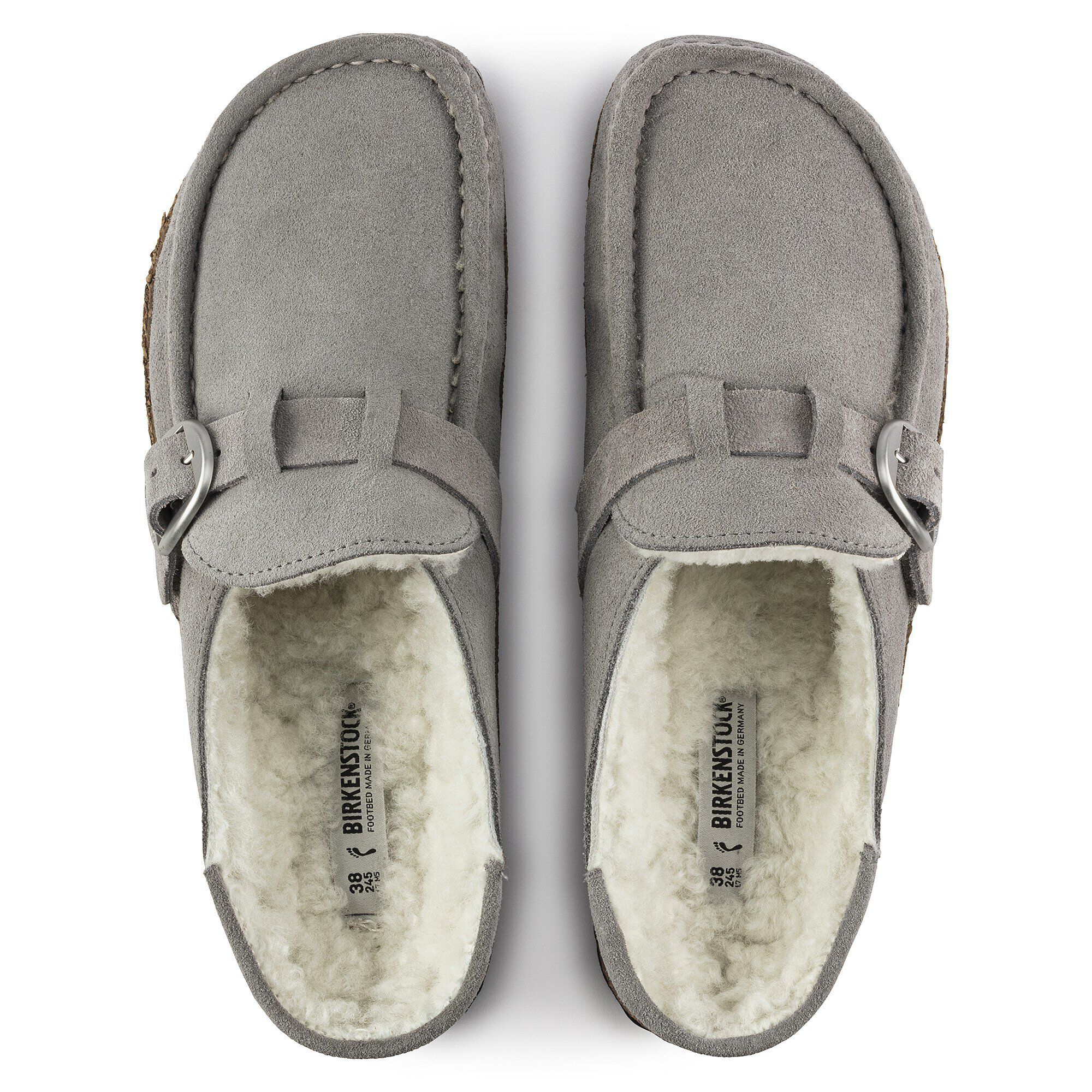 Buckley Shearling Suede Leather Stone Coin | BIRKENSTOCK