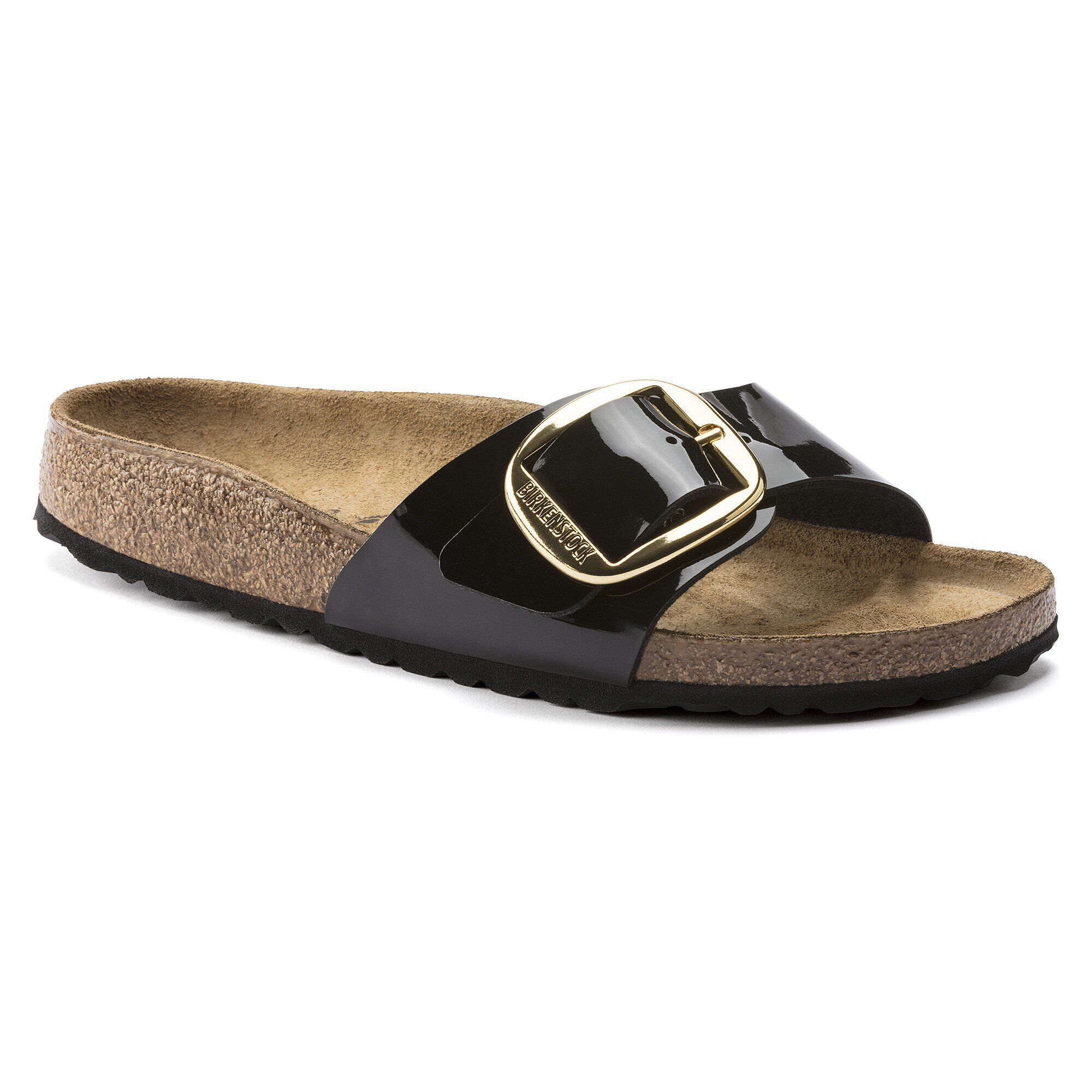 birkenstock big buckle black patent