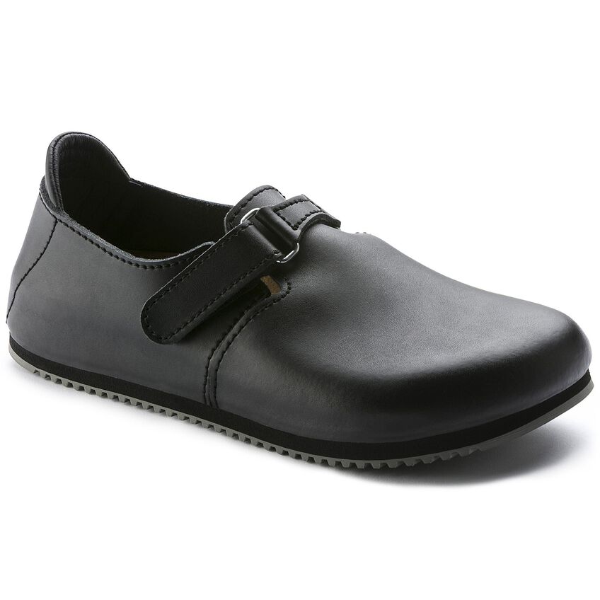 Linz Grey Wedges Linz Super Grip Natural Leather Black BIRKENSTOCK