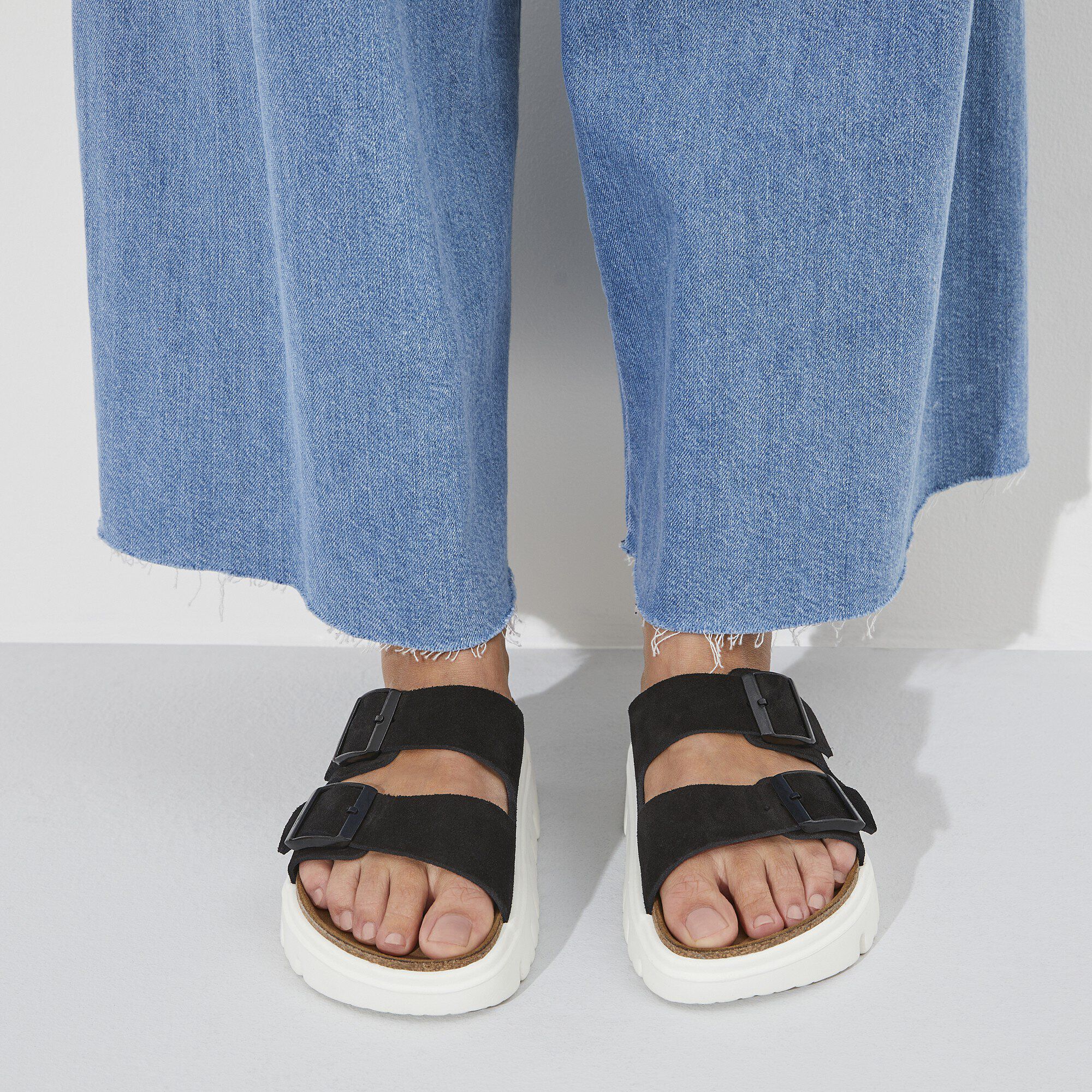 Arizona Chunky Suede Leather Black | BIRKENSTOCK