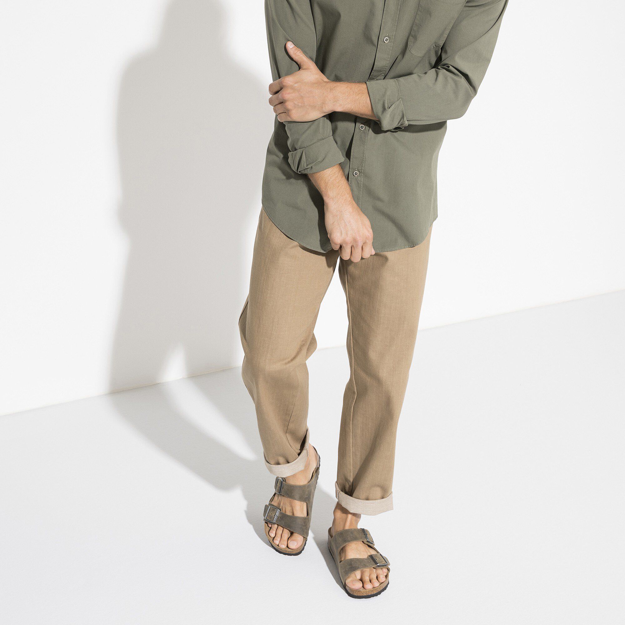 Arizona Weichbettung Naturleder Geolt Faded Khaki BIRKENSTOCK