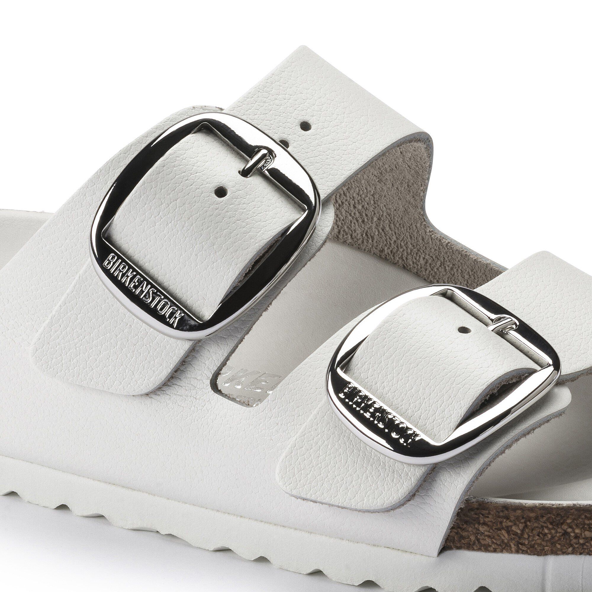 Arizona Big Buckle Natural Leather White BIRKENSTOCK