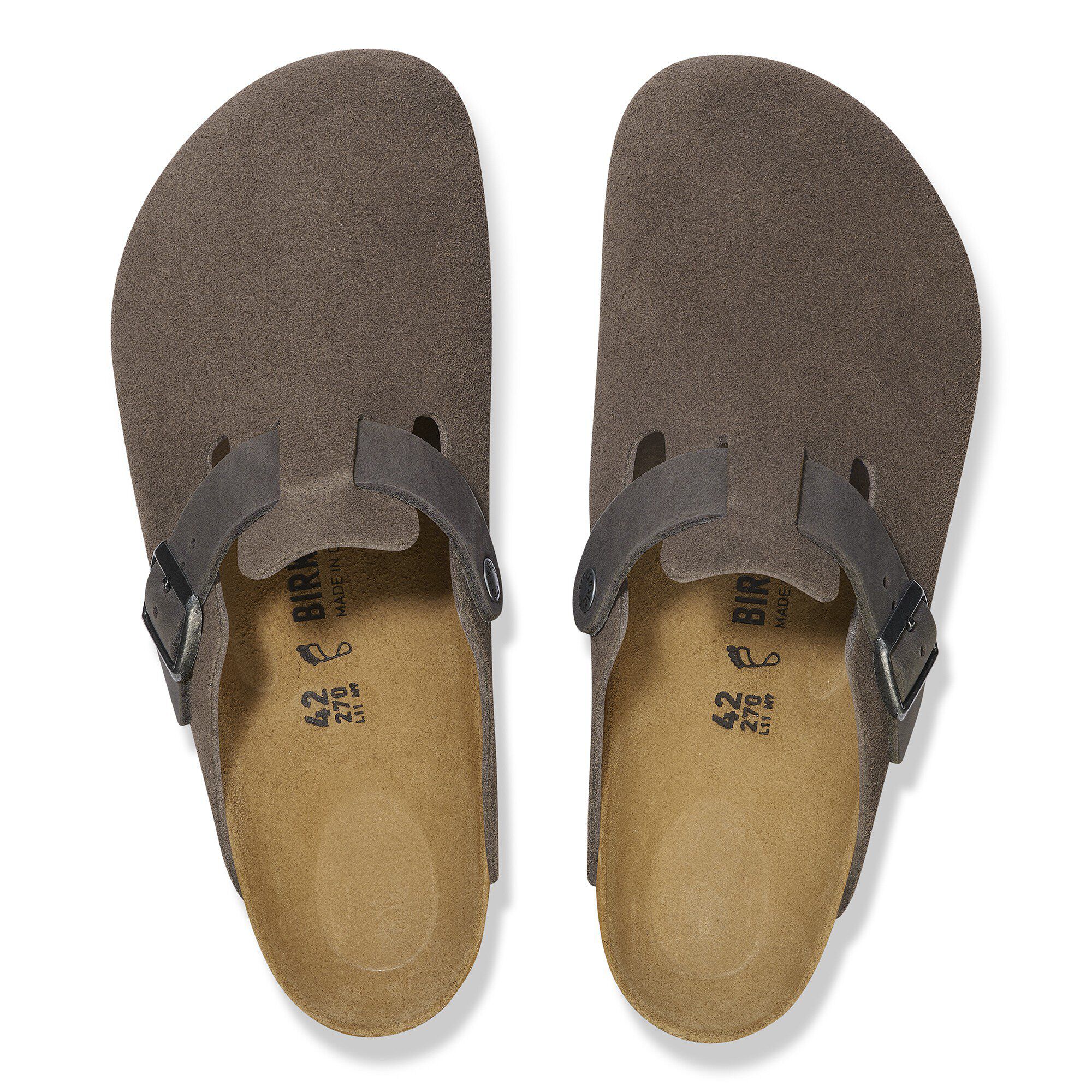 Boston BS Mixed Leather Concrete Gray | BIRKENSTOCK