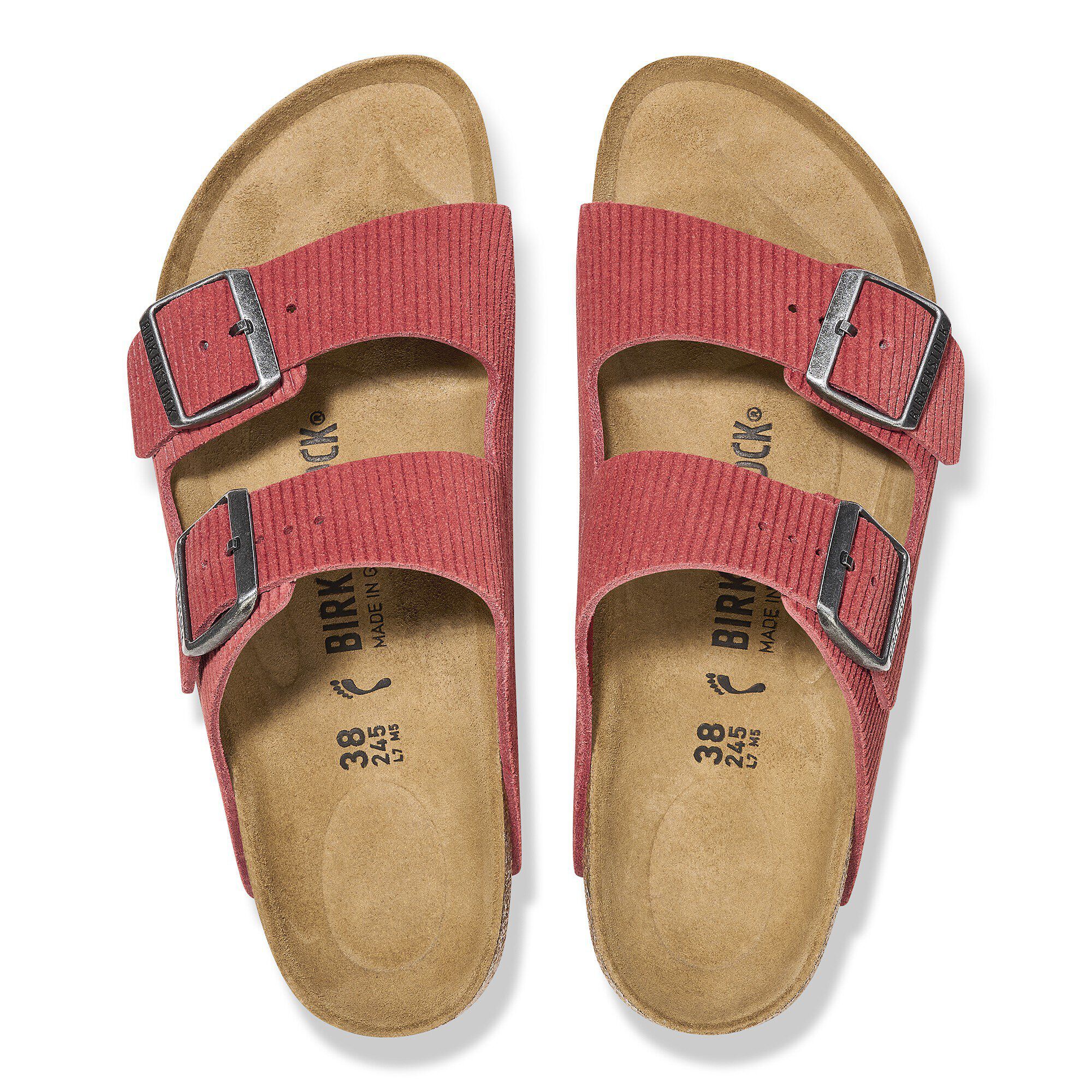 Arizona Suede Embossed Corduroy Sienna Red BIRKENSTOCK