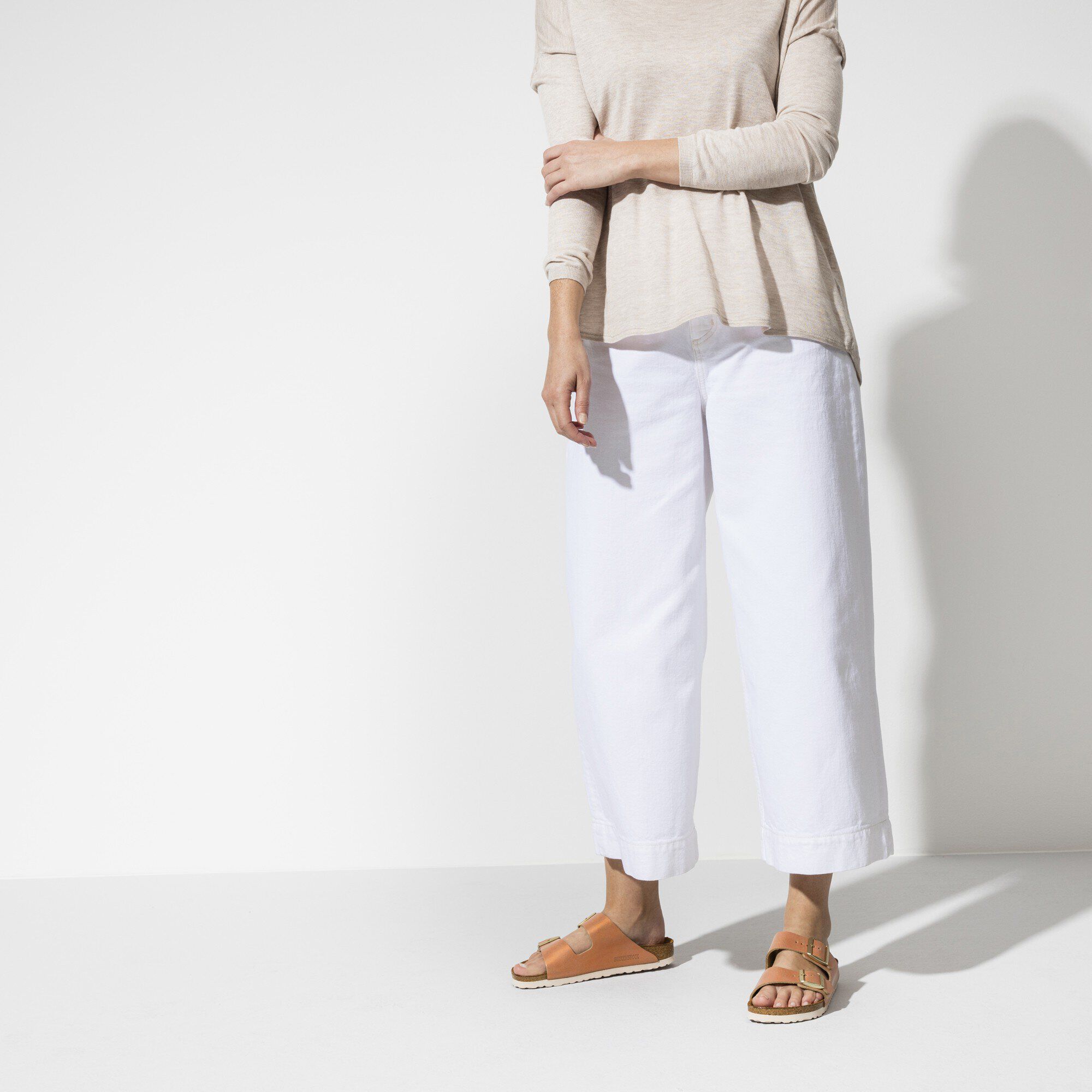 Washed metallic sea copper birkenstock