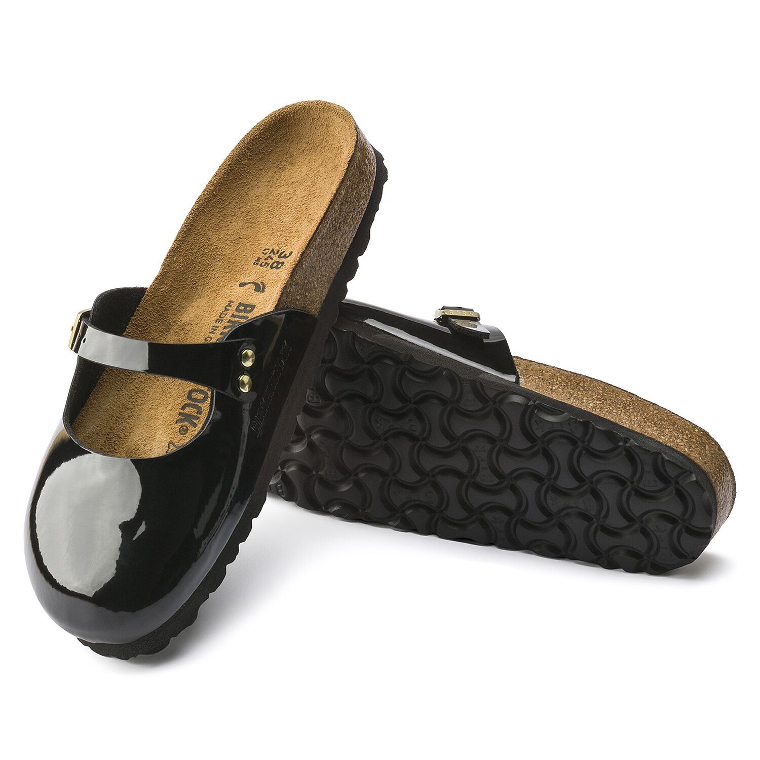 black patent birko flor