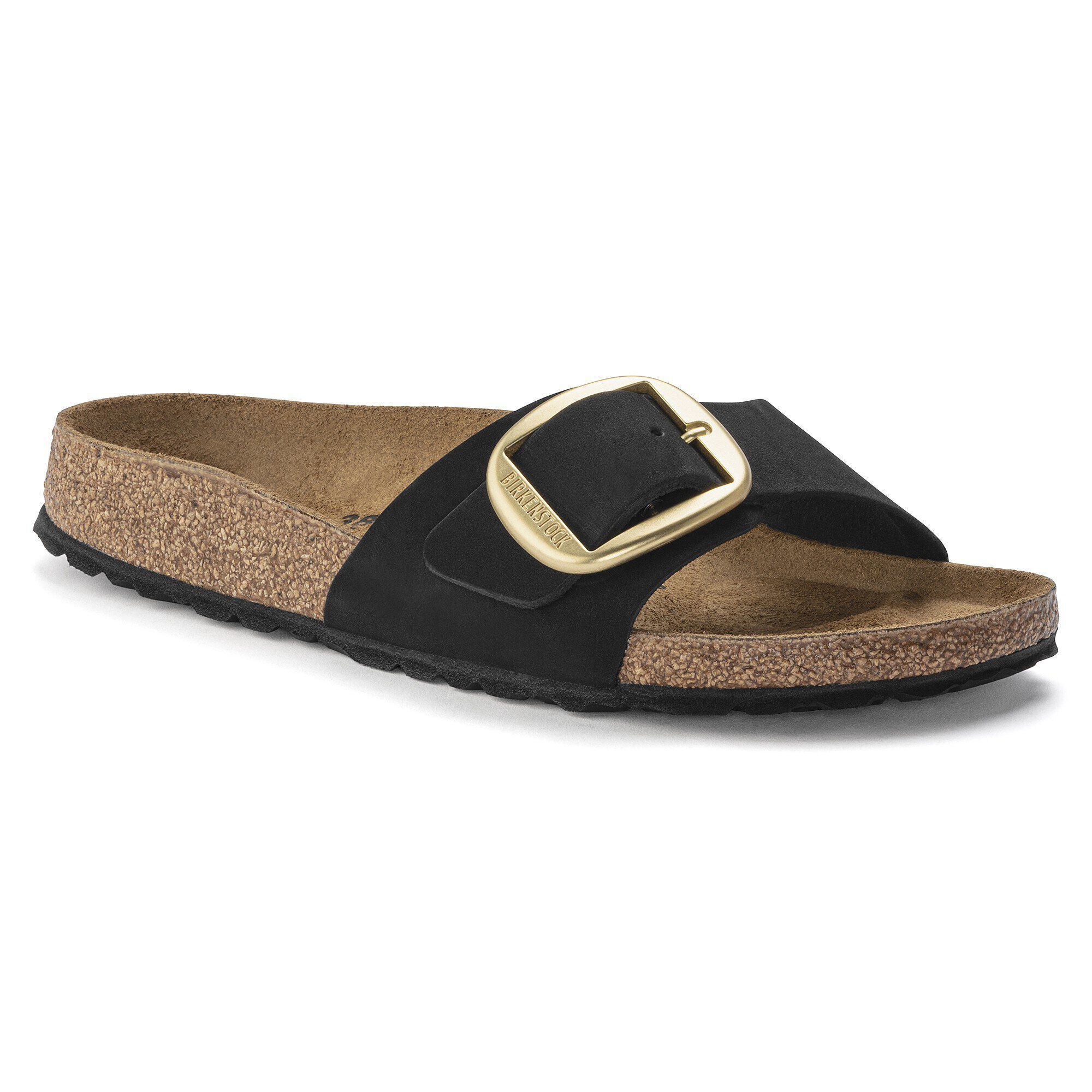 Madrid Big Buckle Nubuk Leather Black | BIRKENSTOCK