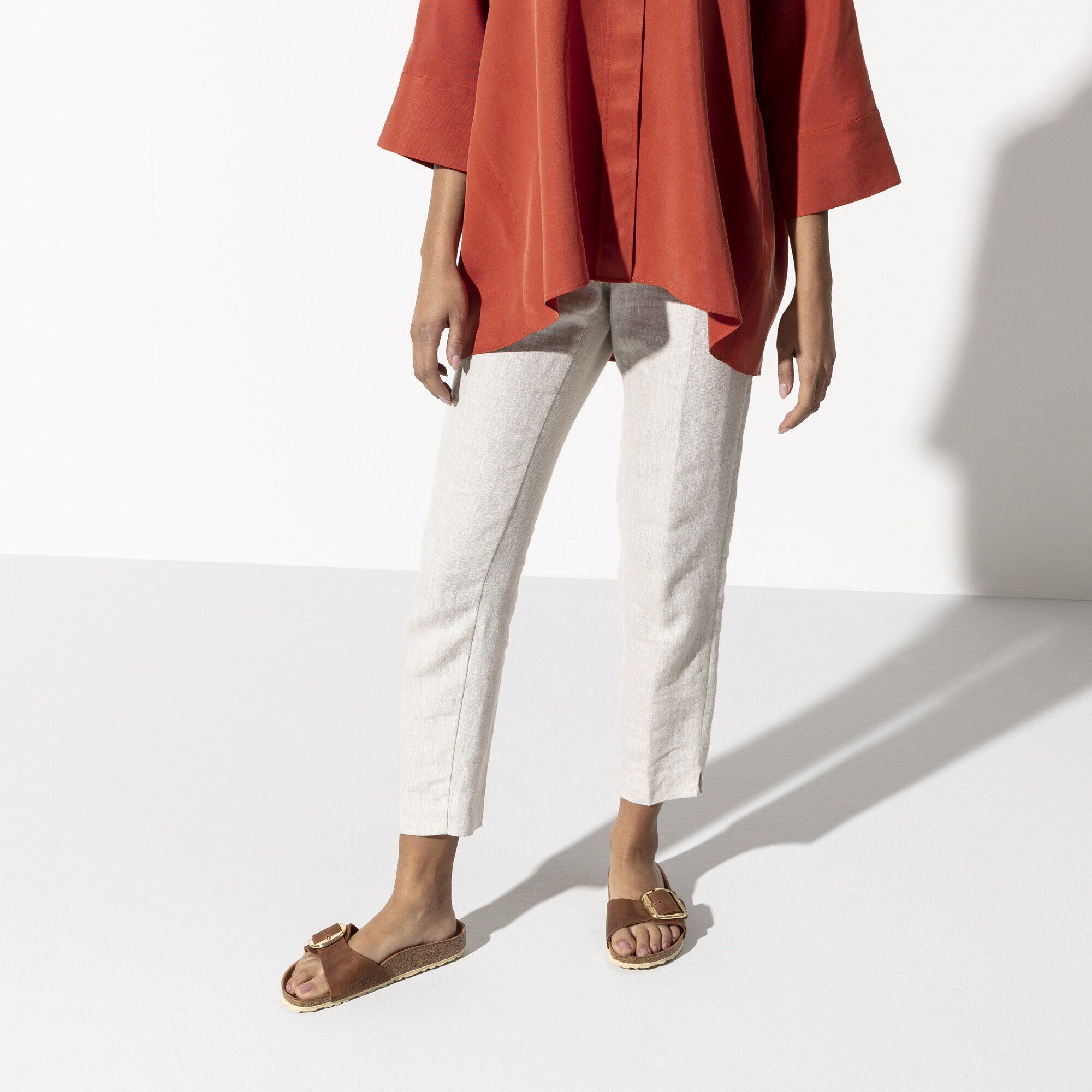 Birkenstock madrid big buckle brown clearance