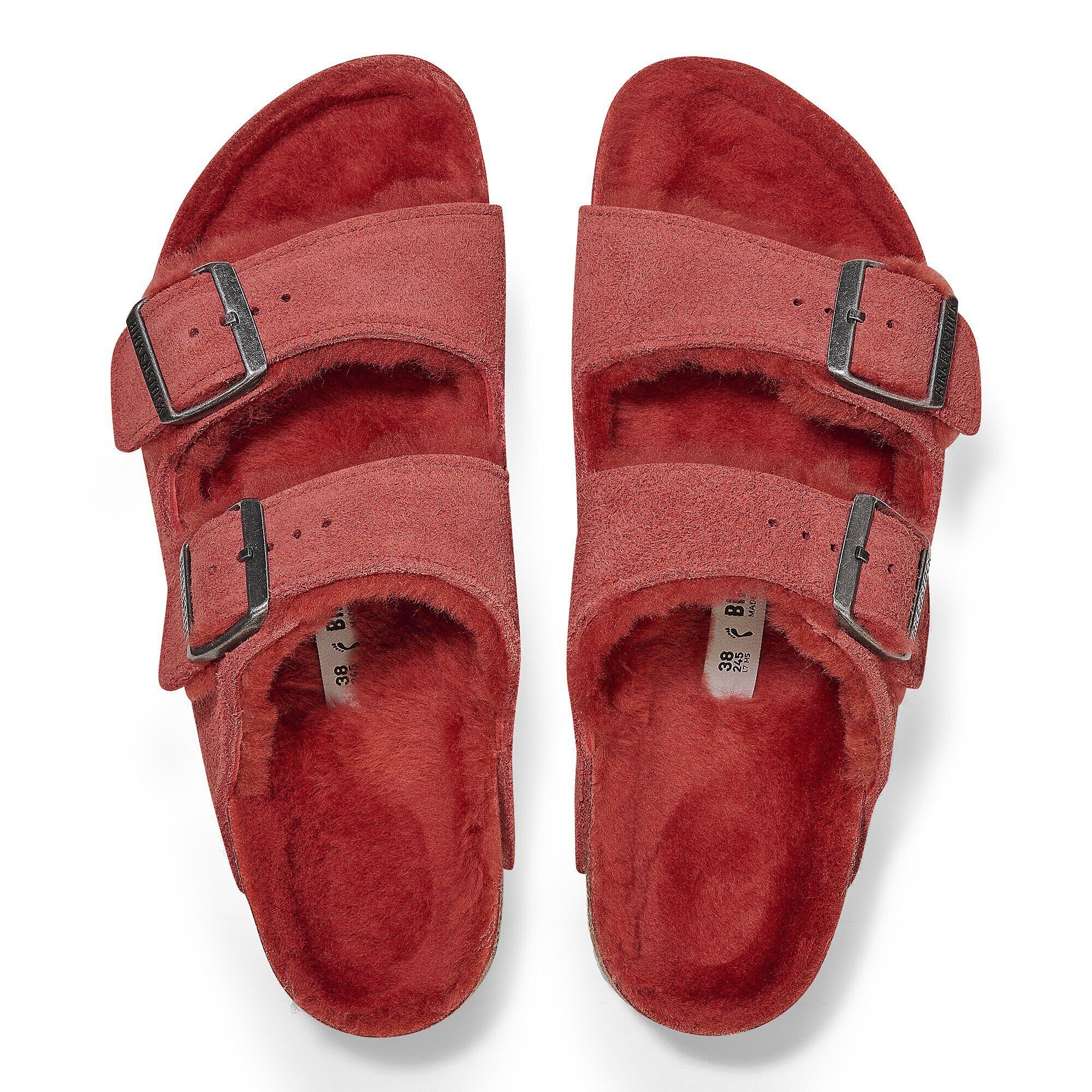 Arizona Shearling Suede Leather Sienna Red | BIRKENSTOCK