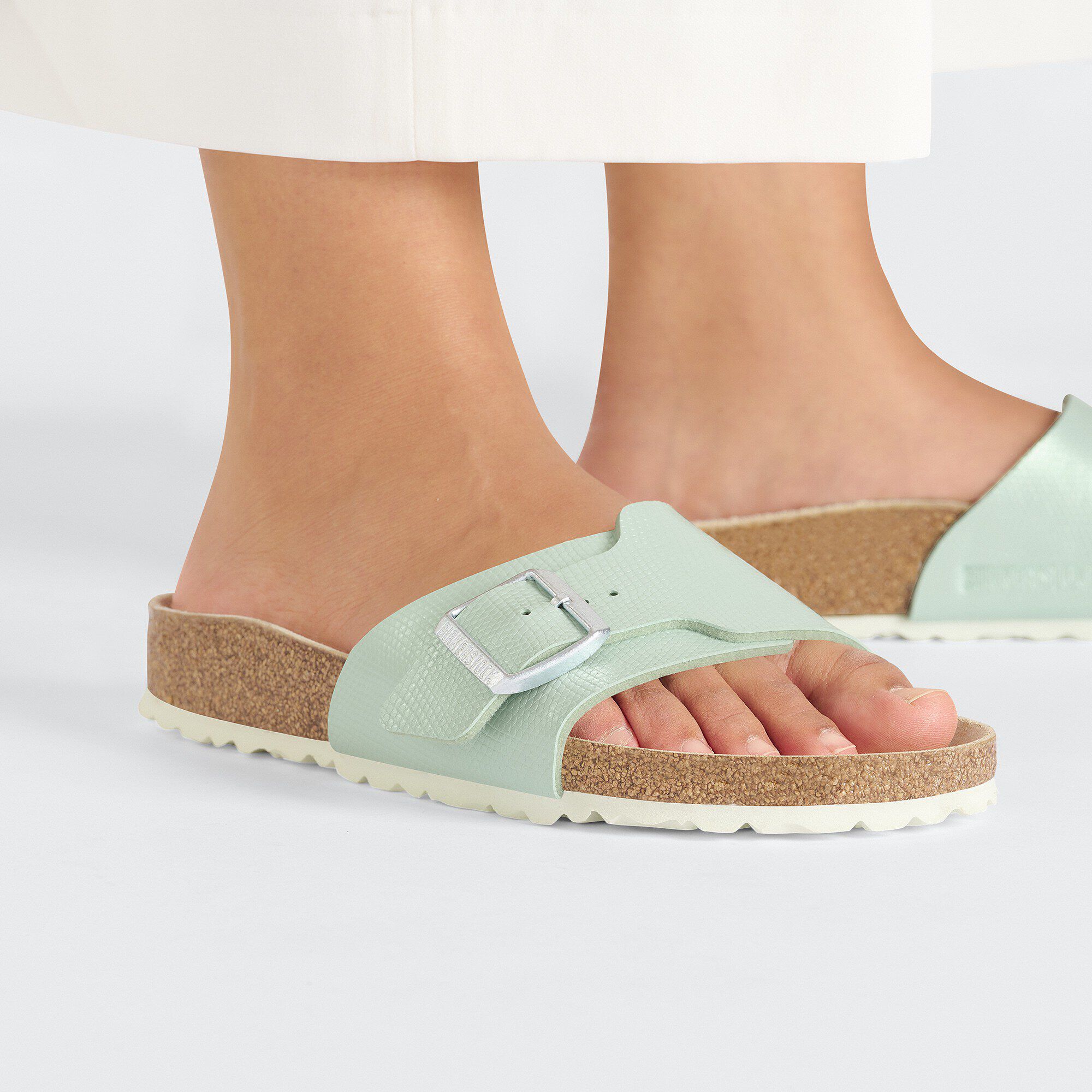 Catalina BS Birko-Flor Embossed Shiny Lizard Surf Green | BIRKENSTOCK