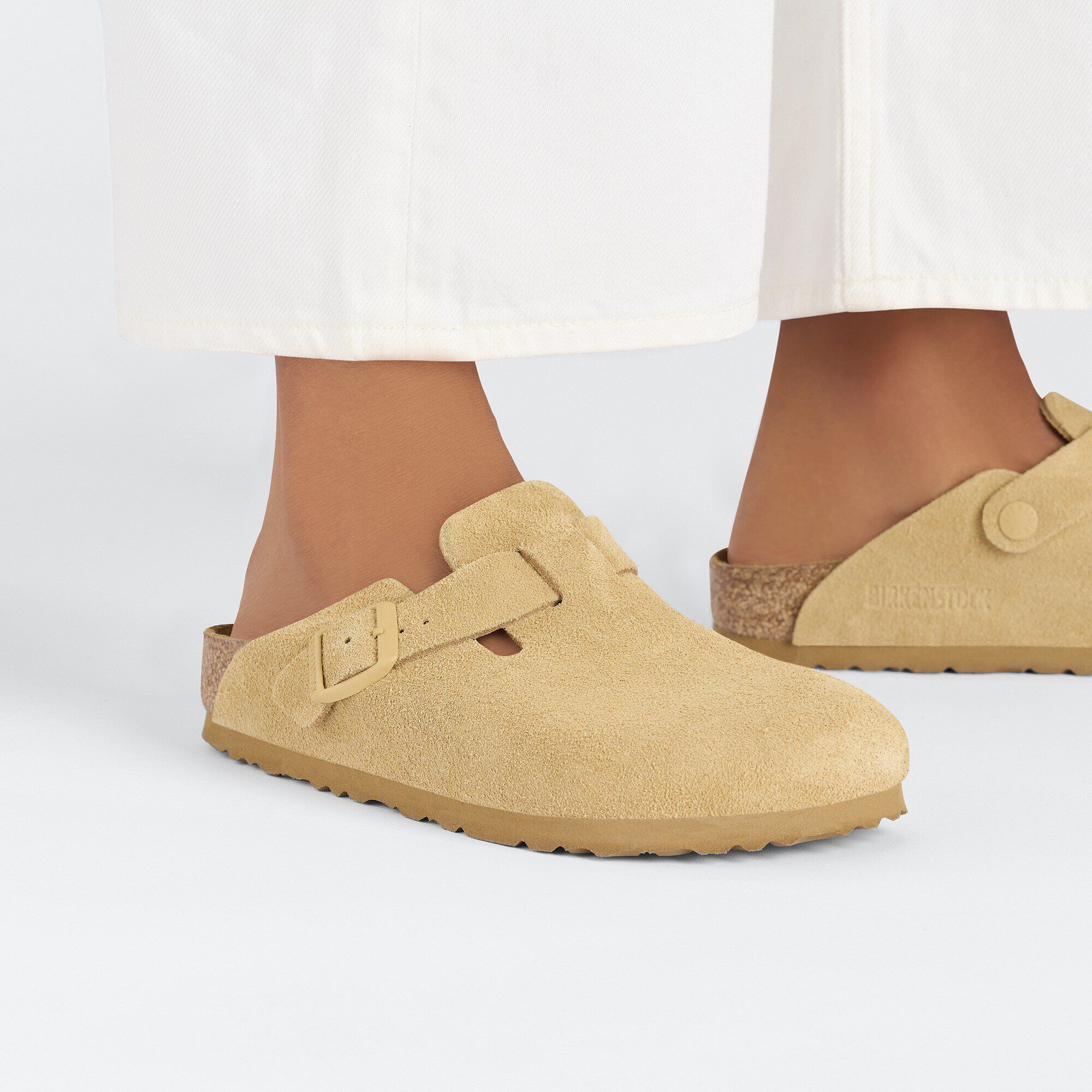 Boston Suede Leather Latte Cream Tonal OS | BIRKENSTOCK Boston Suede Leather Latte Cream Tonal OS | BIRKENSTOCK