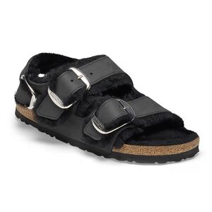 Milano Big Buckle Shearling Oiled Leather