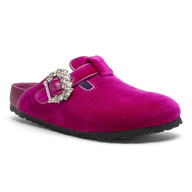 Boston Crystal Buckle فوشيا مخملي