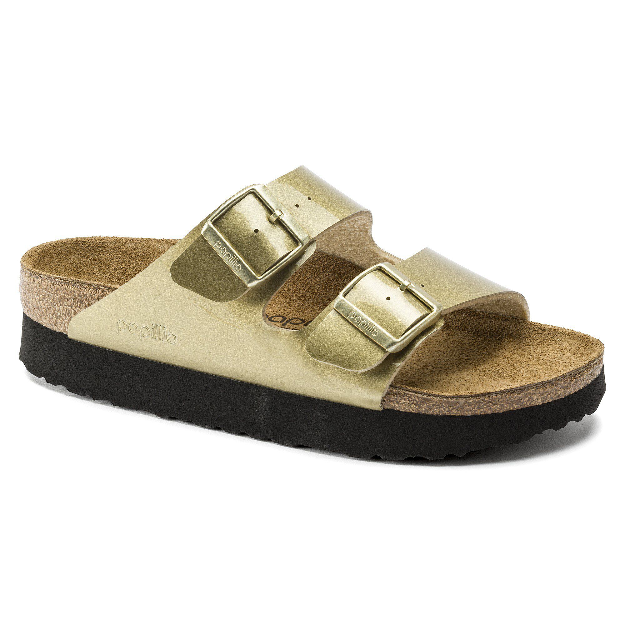 gold platform birkenstocks