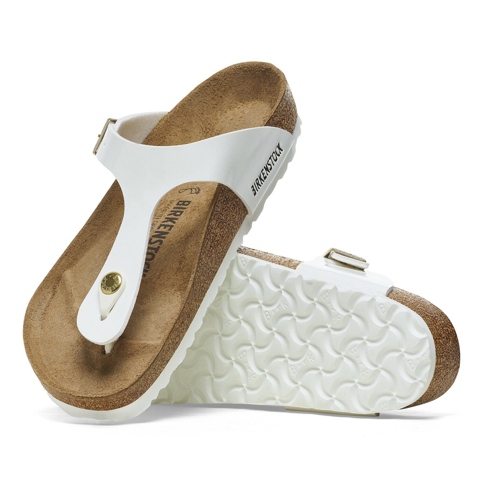 Birkenstock gizeh white patent leather hot sale